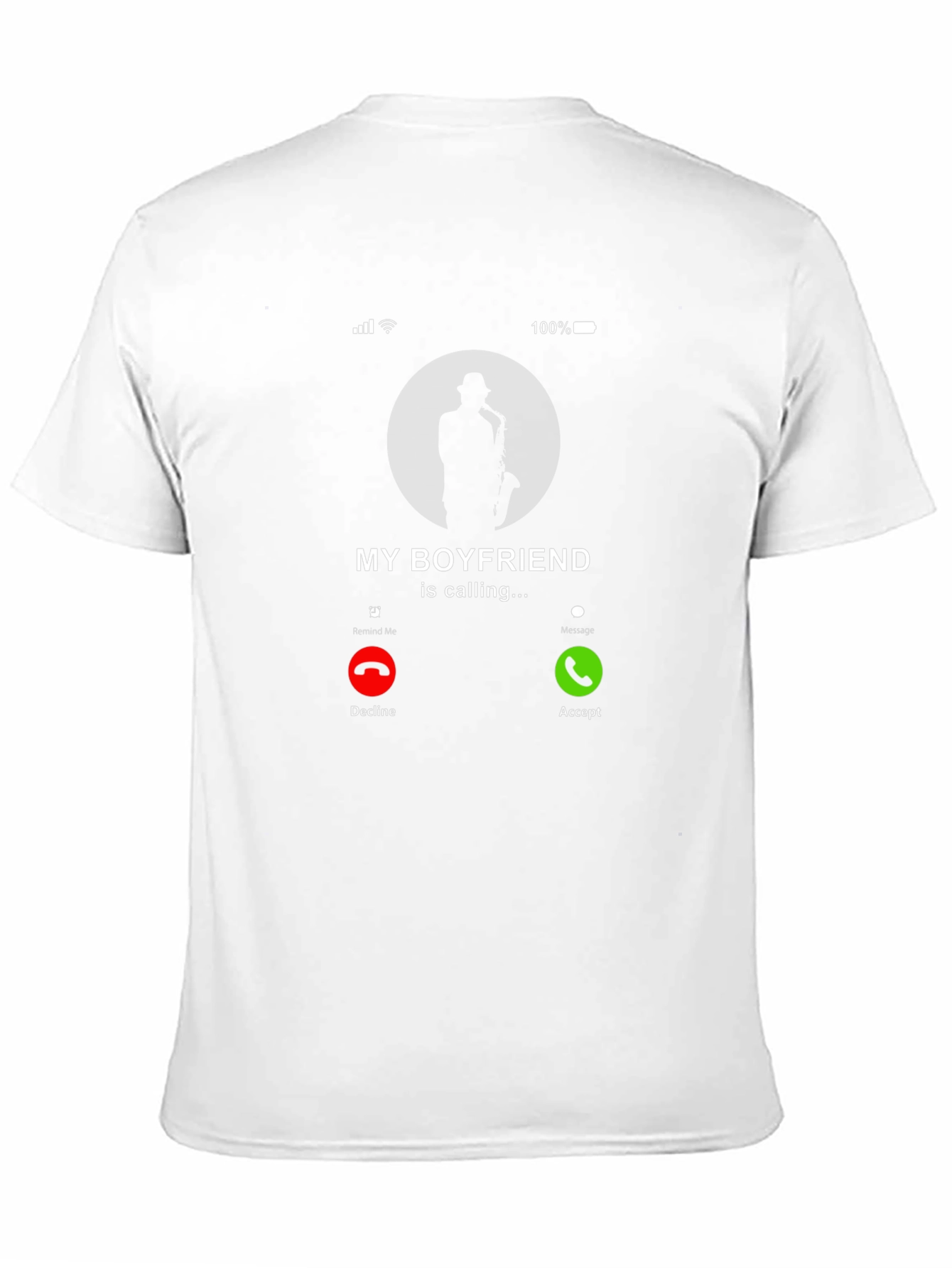 Black My Boyfriend is Calling Saxophone T-Shirt view 11