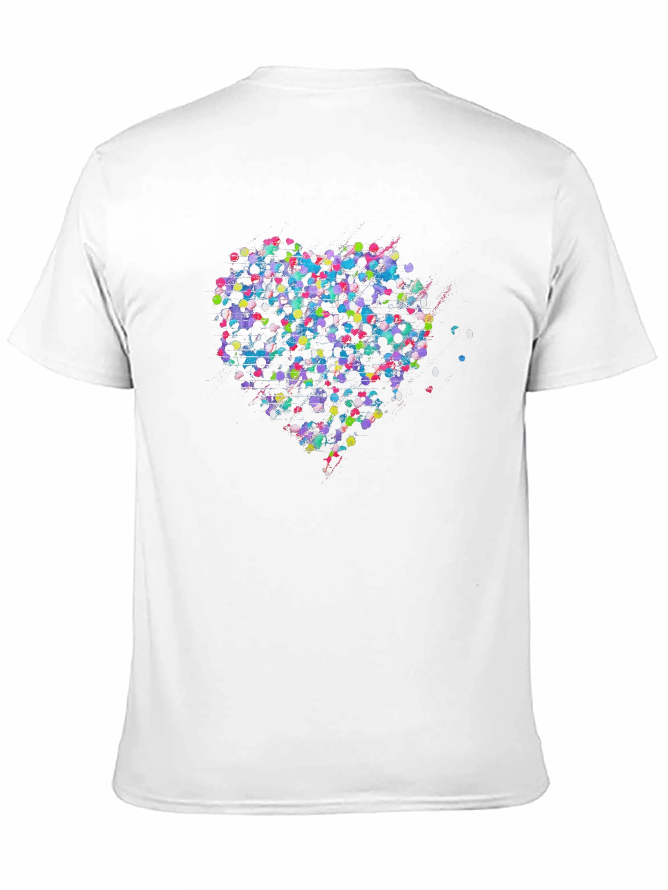 Black Colorful Heart Graphic Black T-Shirt view 11