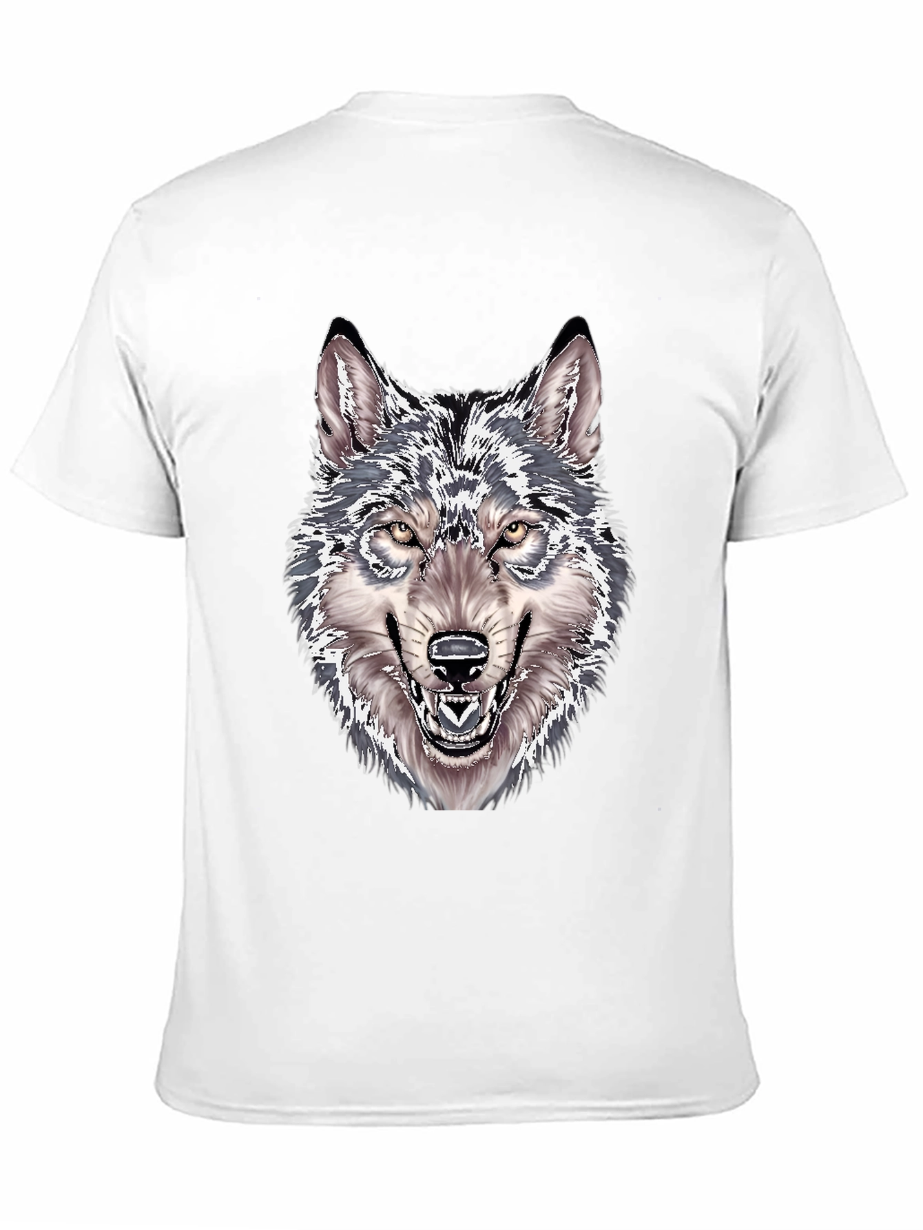 Black Wolf Graphic Print Black T-Shirt view 11