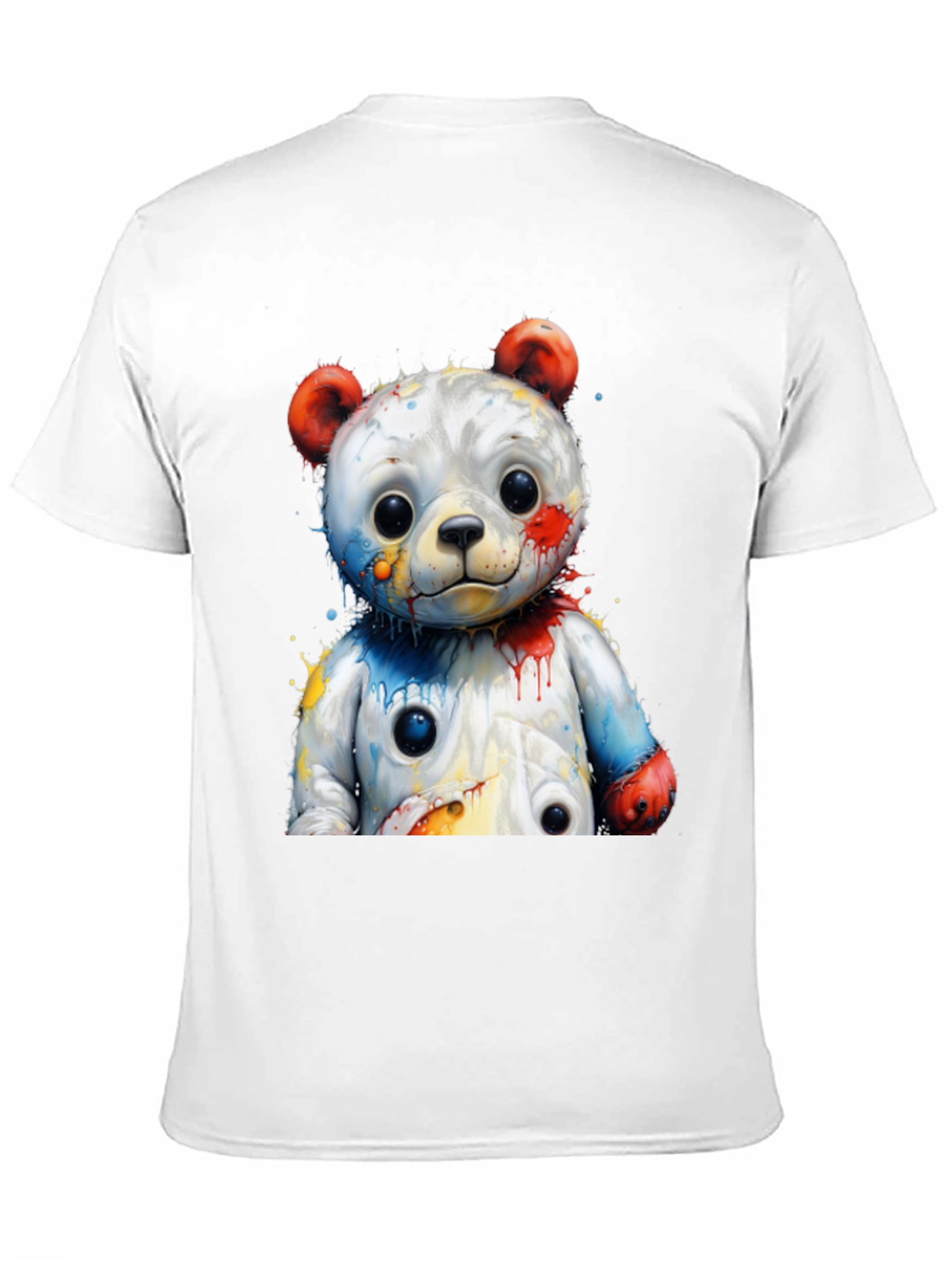 Black Watercolor Bear Graphic Tee - Black Cotton Blend view 11