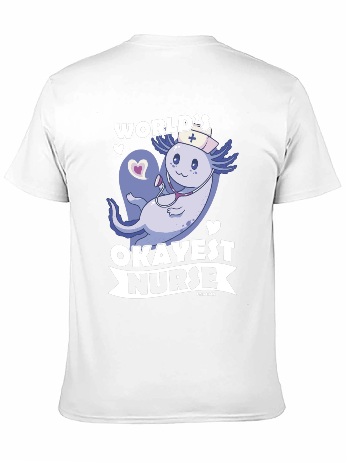 Black World's Okayest Nurse Axolotl T-Shirt view 11