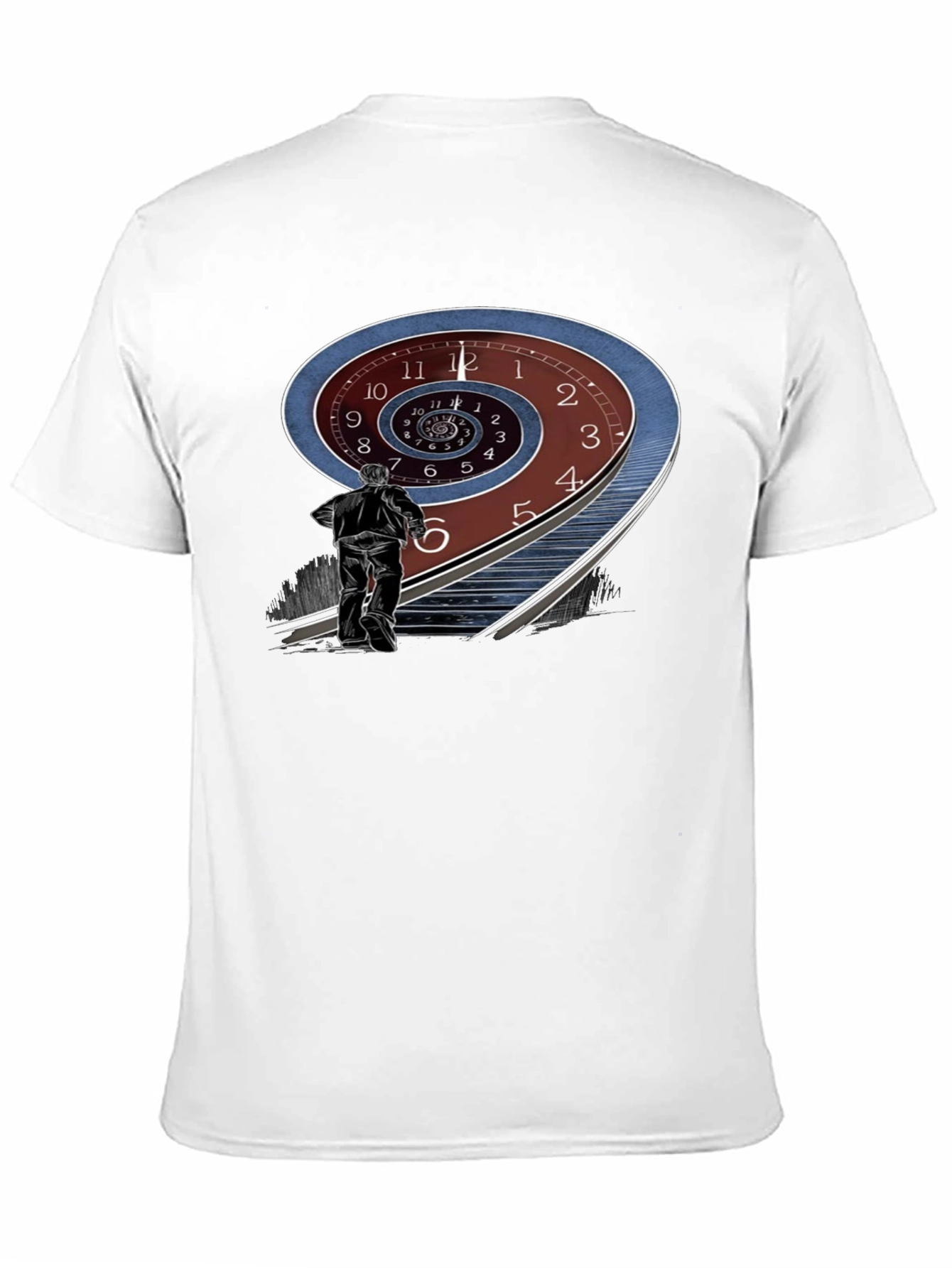 Black Time Spiral Graphic Tee - Black Cotton Blend view 11