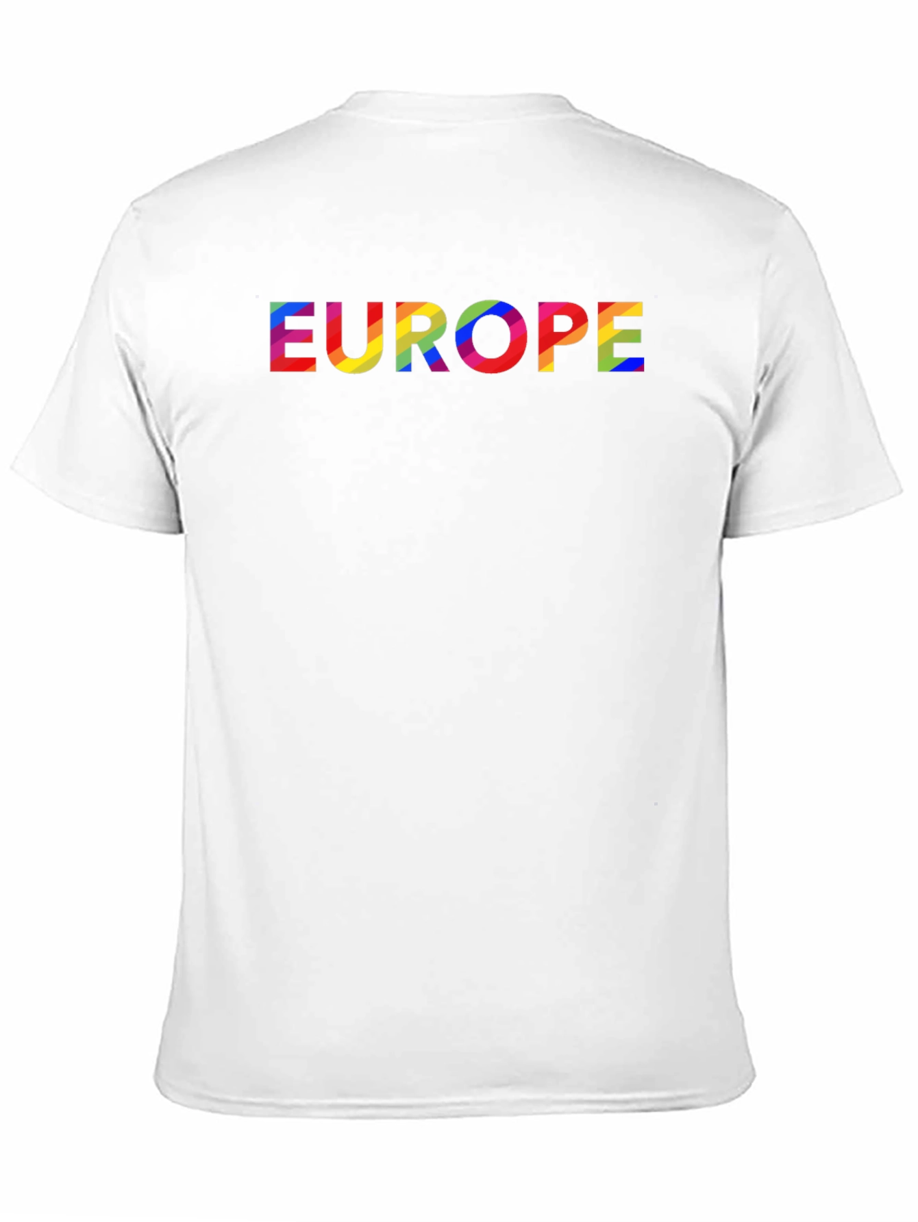 Black Europe Rainbow Text Black T-Shirt view 11