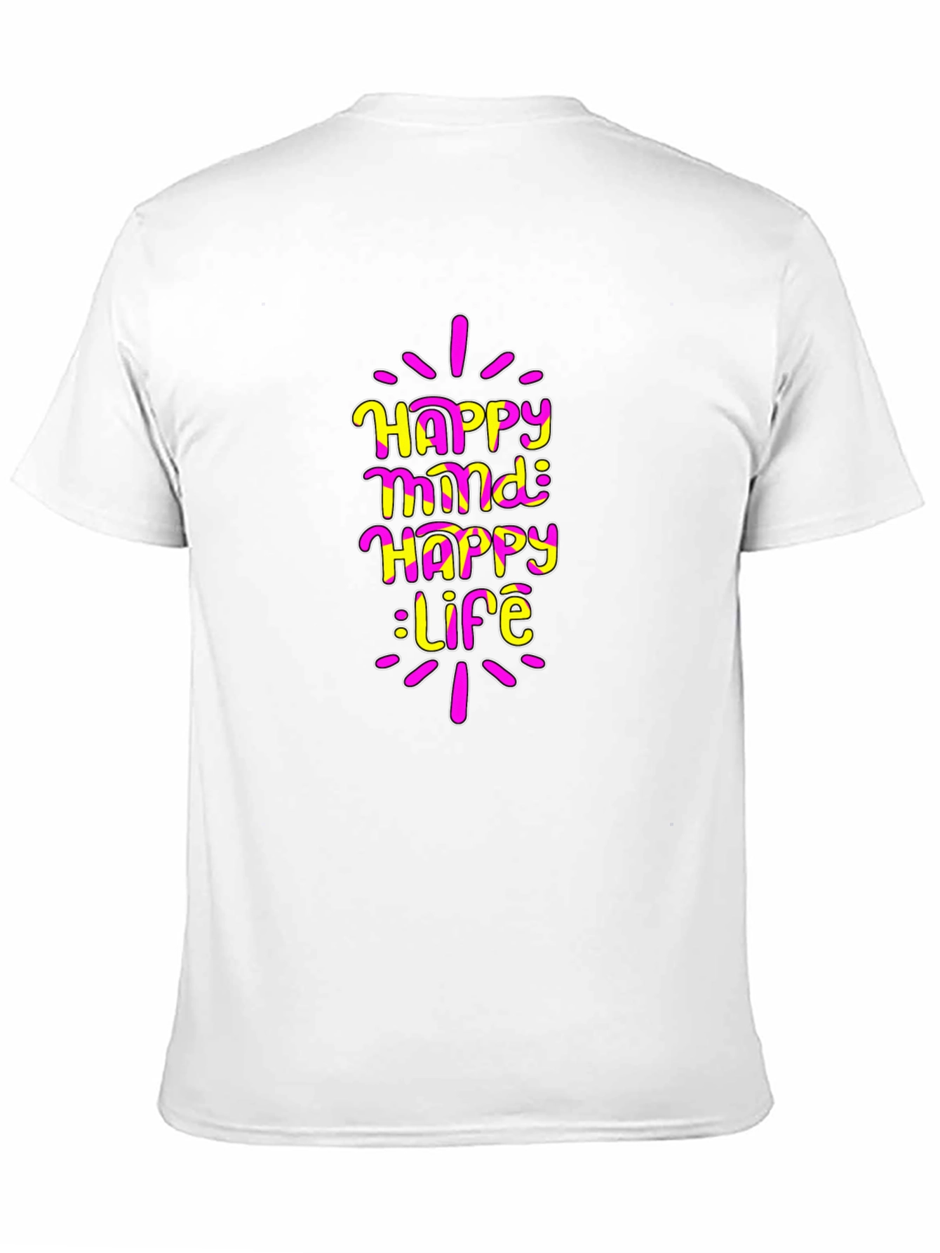 Black Happy Mind Happy Life Graphic T-Shirt view 11