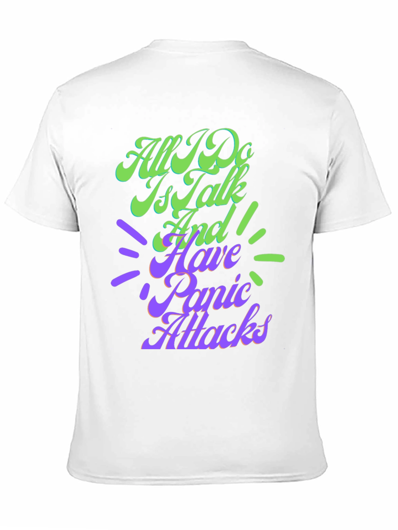 Black Panic Attack T-Shirt - Funny Graphic Tee view 11