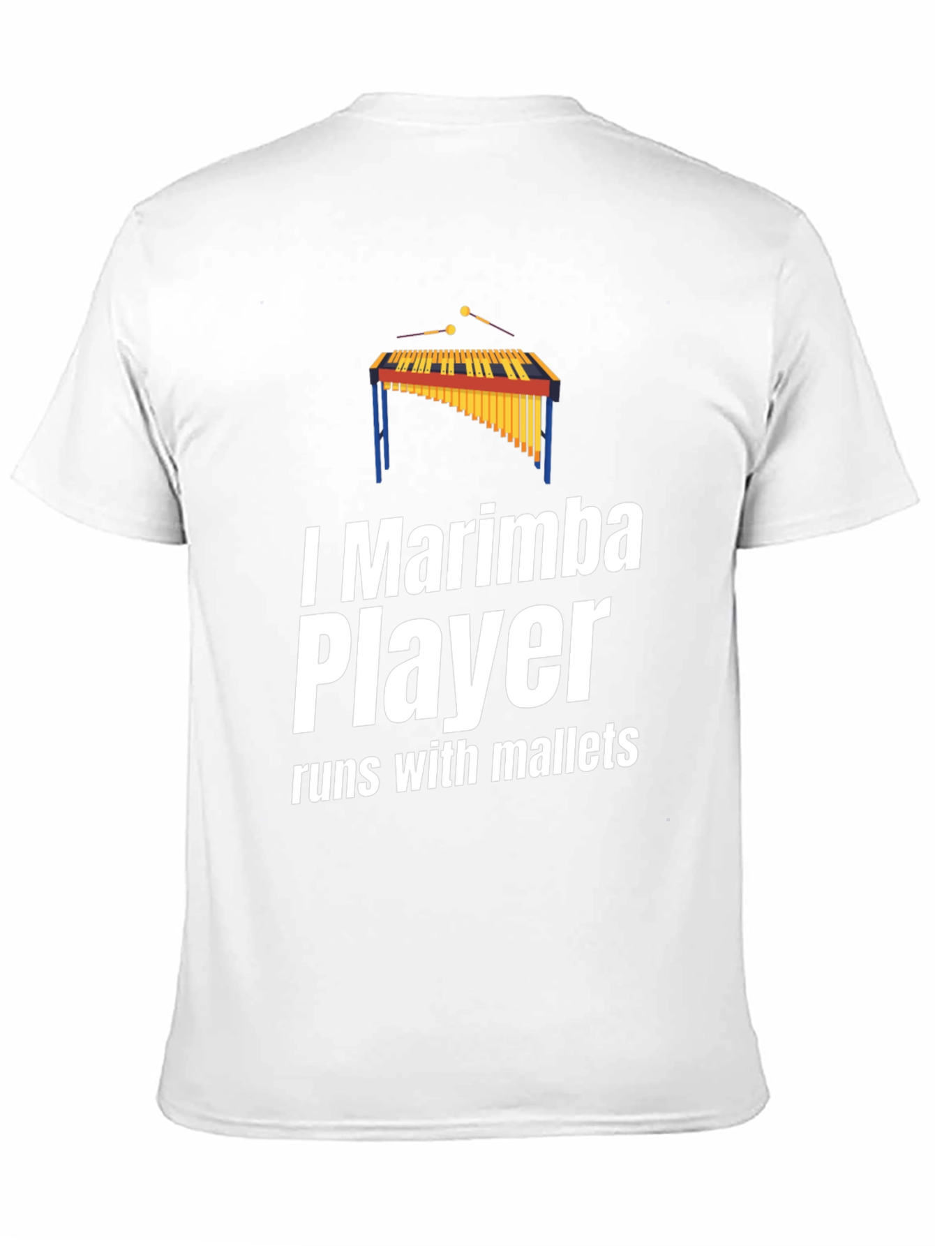 Black I Marimba Player T-Shirt - Runs With Mallets view 11