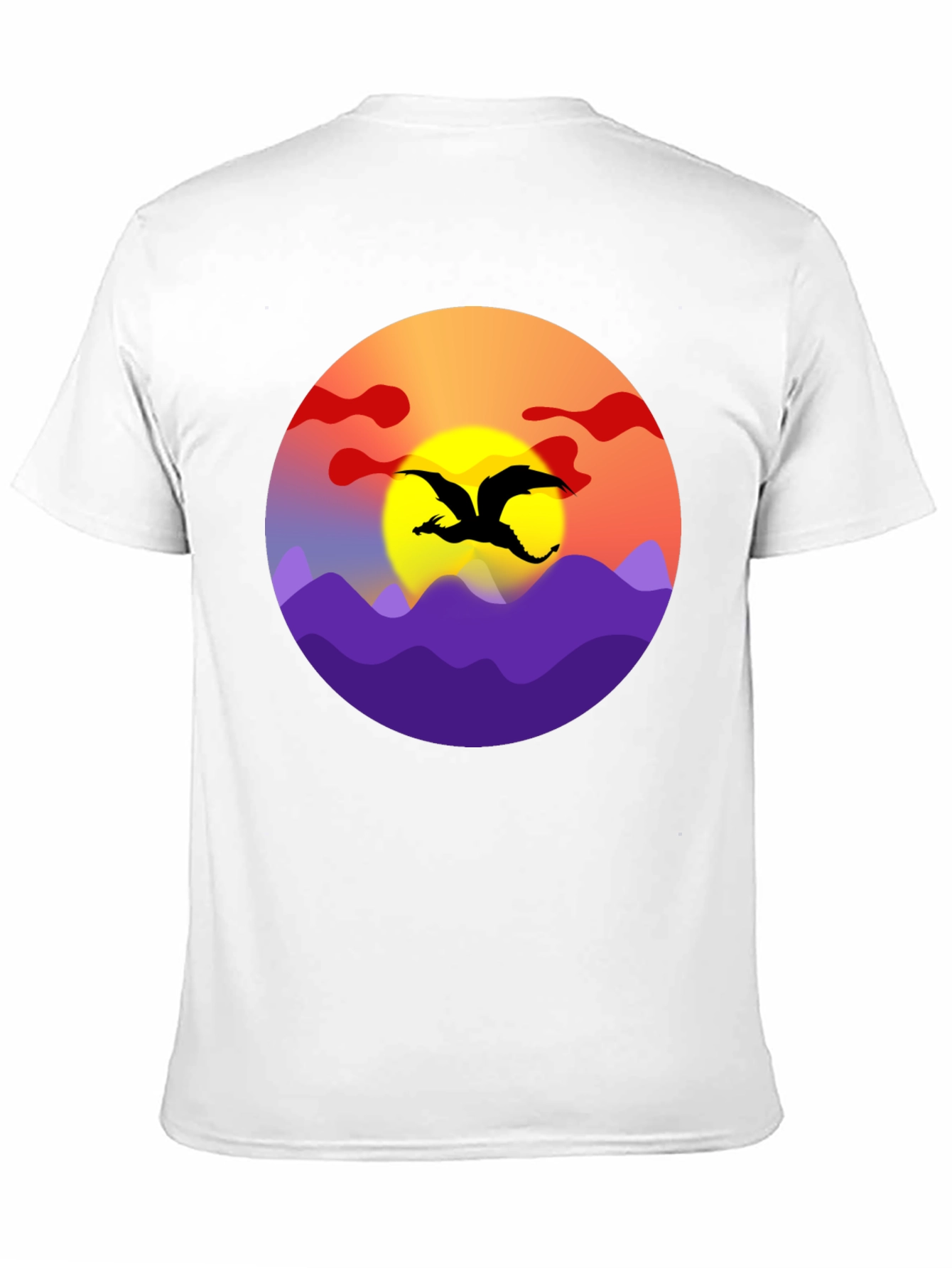 Black Dragon Sunset Graphic Tee - Black Cotton Blend view 11