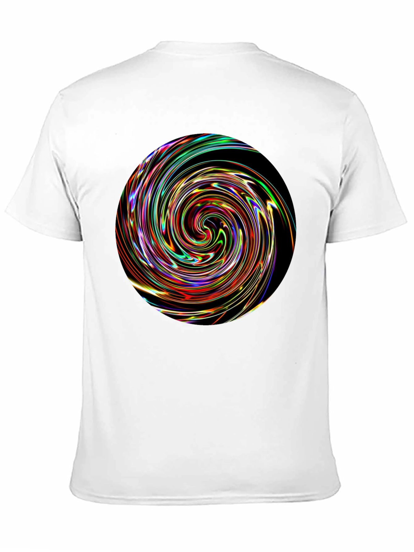 Black Vortex Swirl Graphic Black T-Shirt view 11