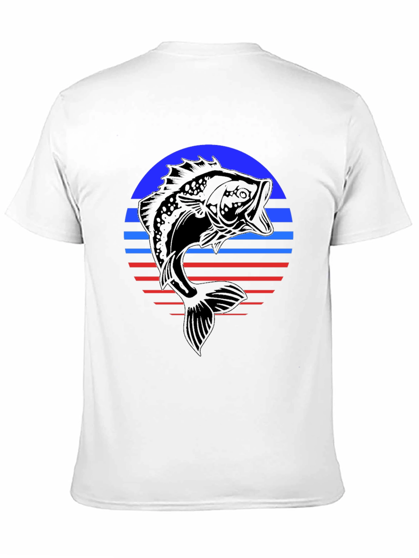 Black Retro Bass Fishing T-Shirt view 11