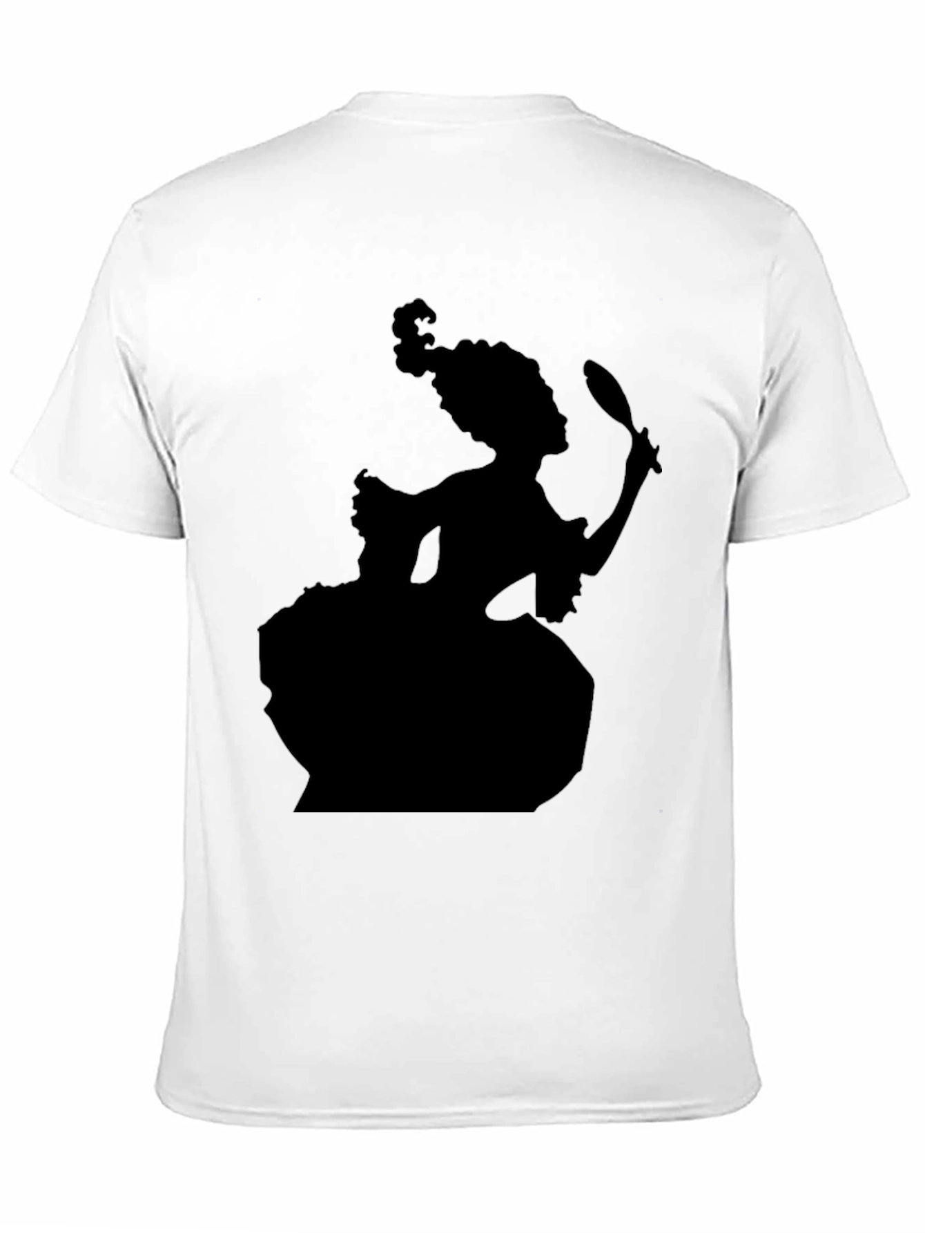 Black Silhouette Rococo Lady T-Shirt - Black view 11