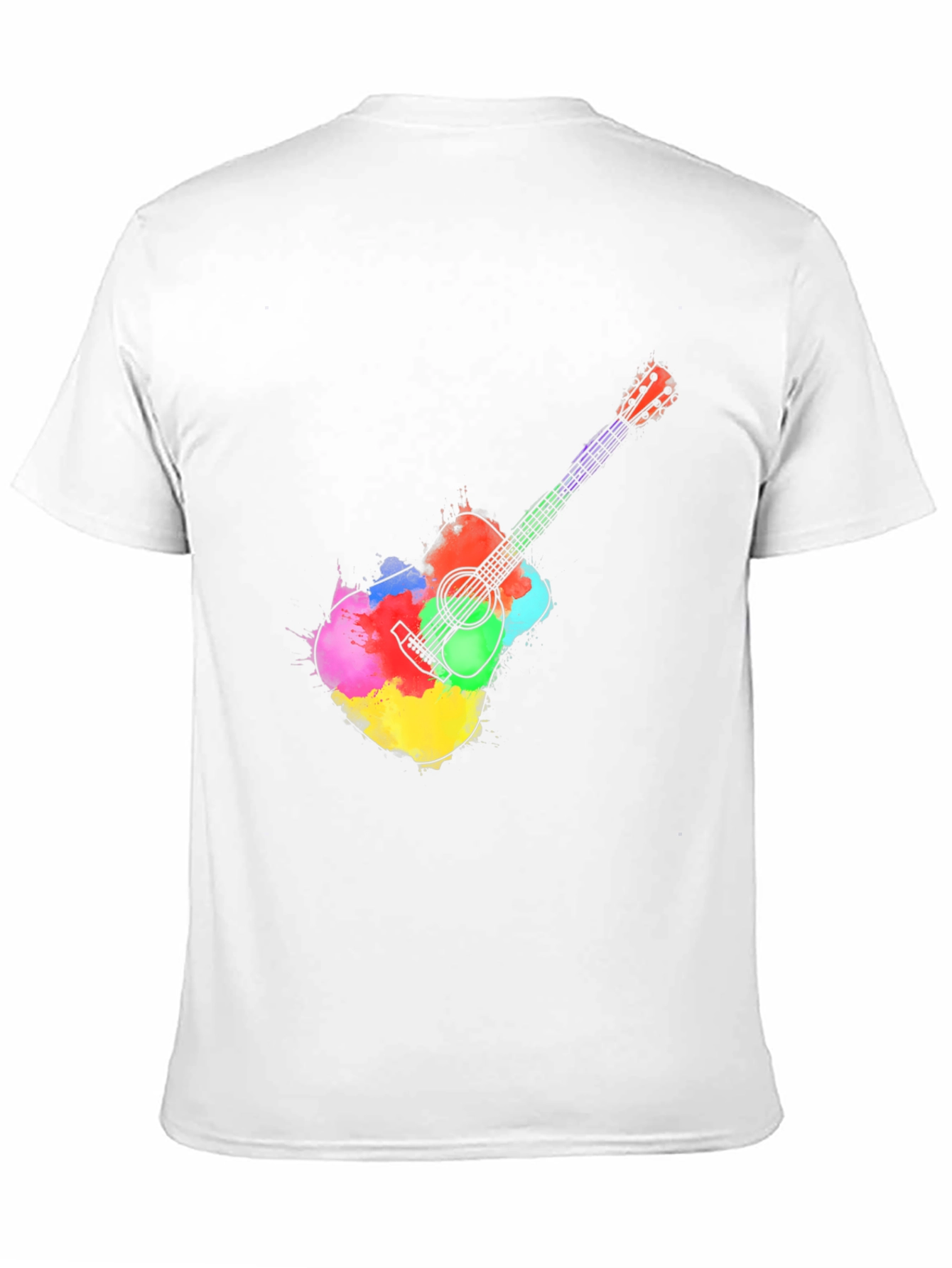Black Watercolor Guitar Graphic Tee - Black T-Shirt view 11