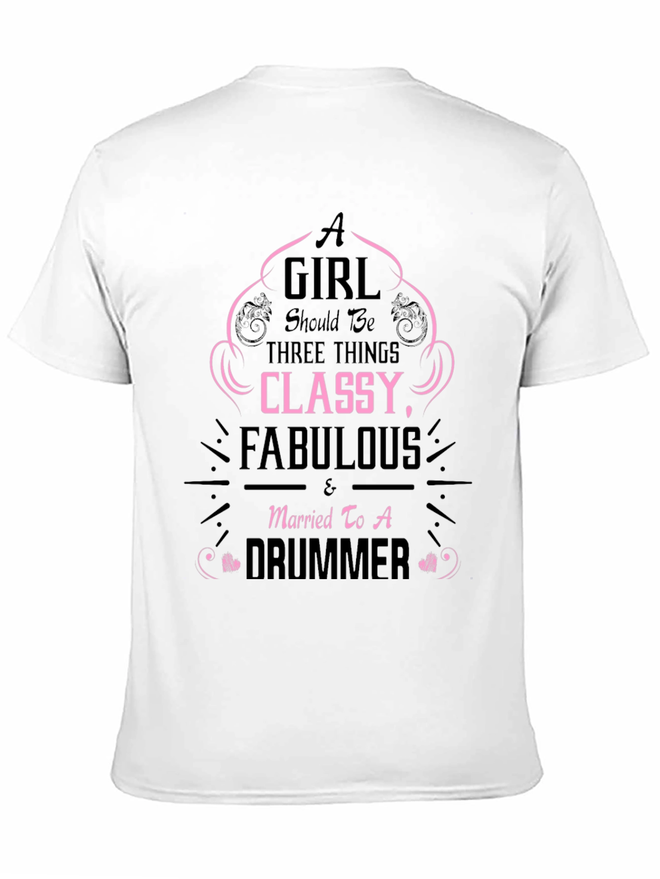 Black Classy Fabulous Drummer Wife T-Shirt view 11