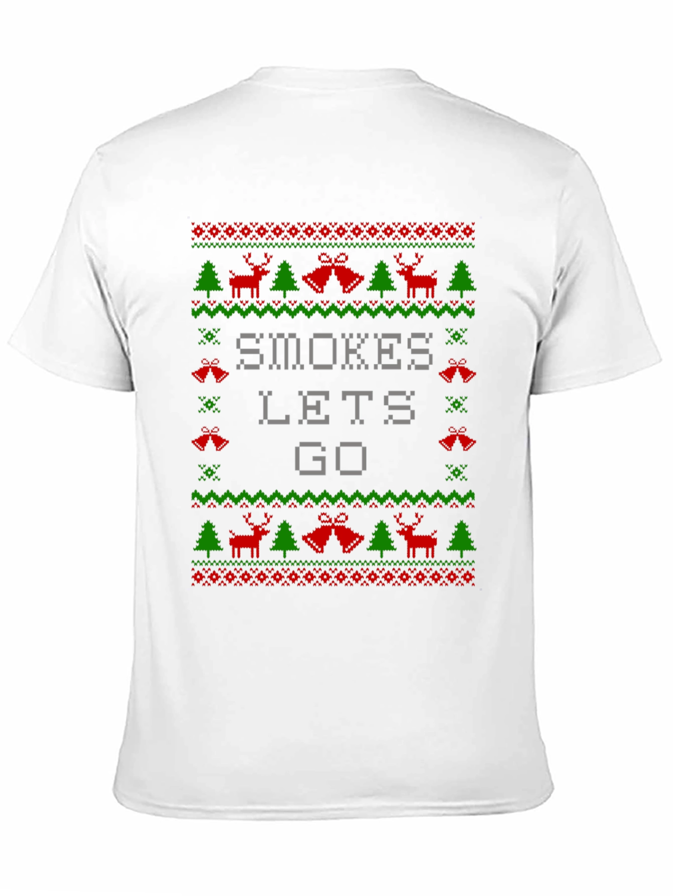Black Smokes Let's Go Ugly Christmas Sweater T-Shirt view 11