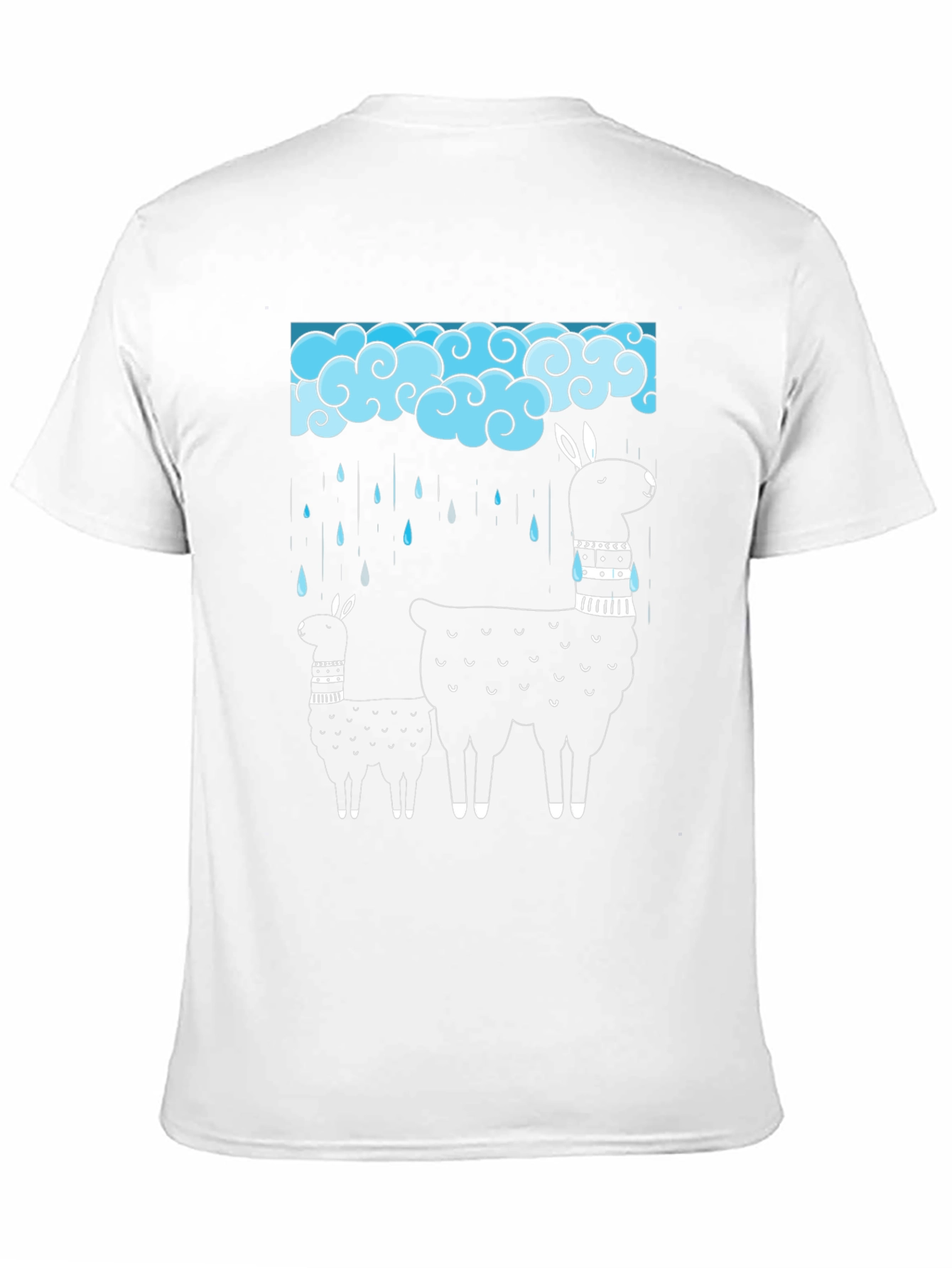 Black Llama Rain Cloud Graphic Tee - Black Cotton T-Shirt view 11