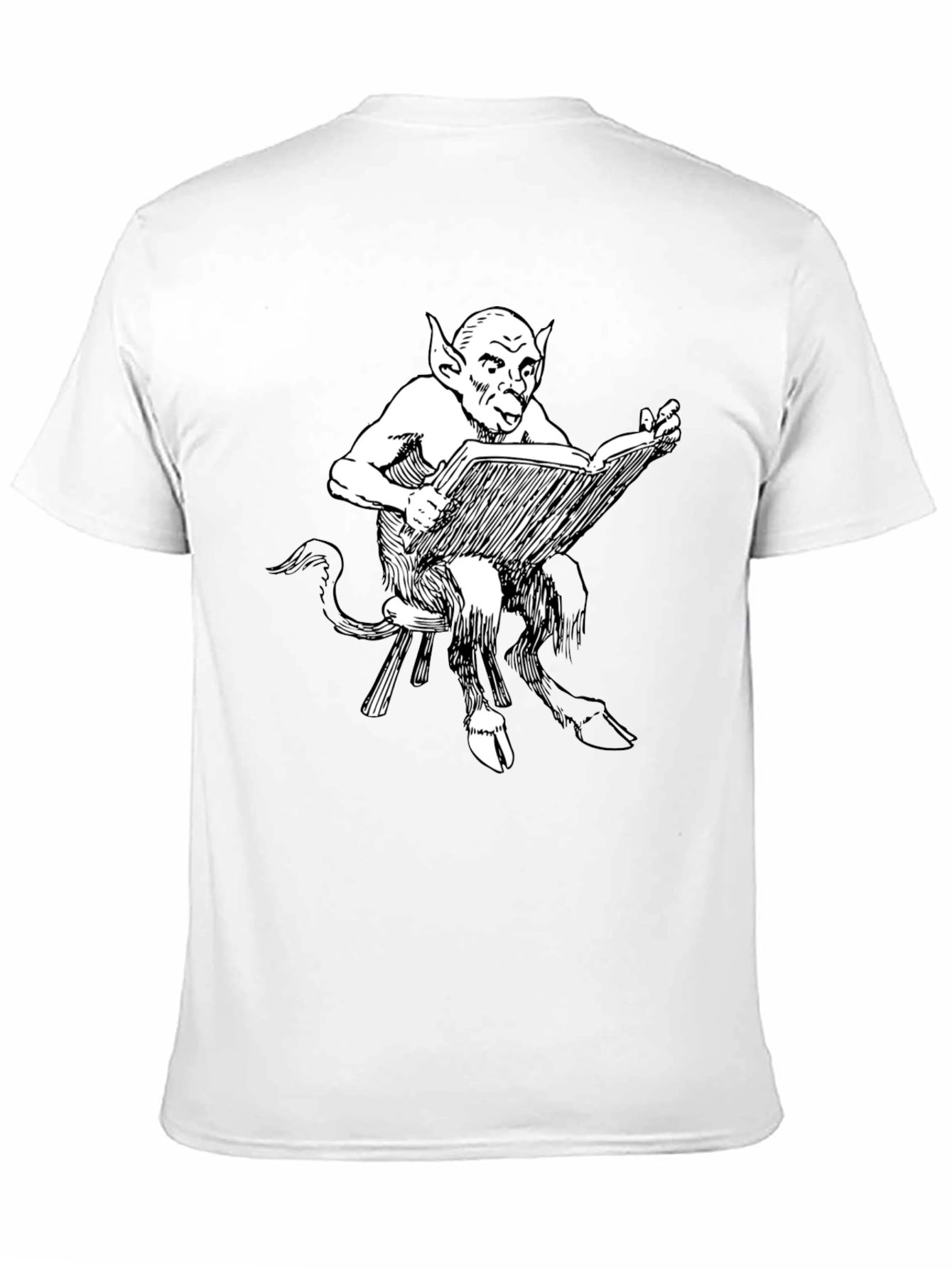 Black Satyr Reading Book Black T-Shirt view 11