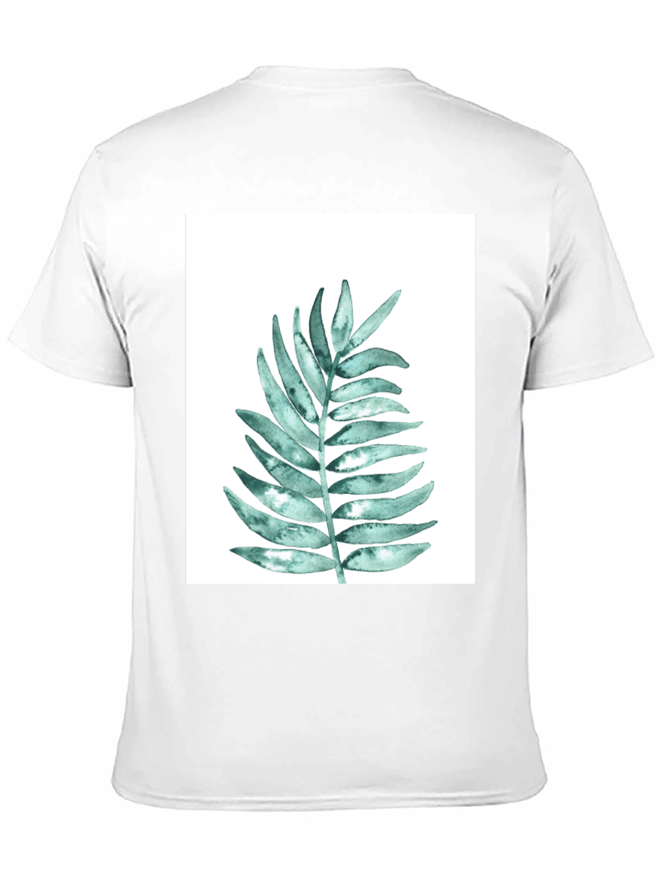 Black Botanical Leaf Print Black T-Shirt view 11