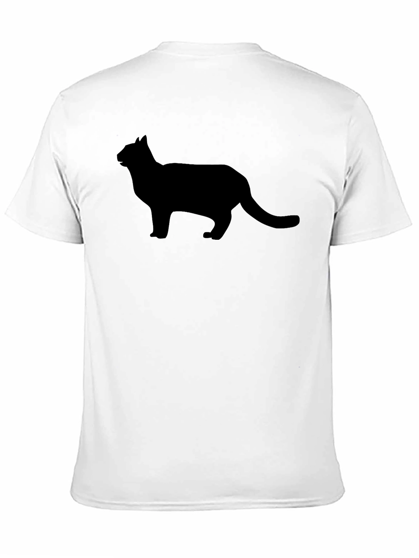 Black Black Cat Silhouette Graphic Tee - Men's Casual T-Shirt view 11