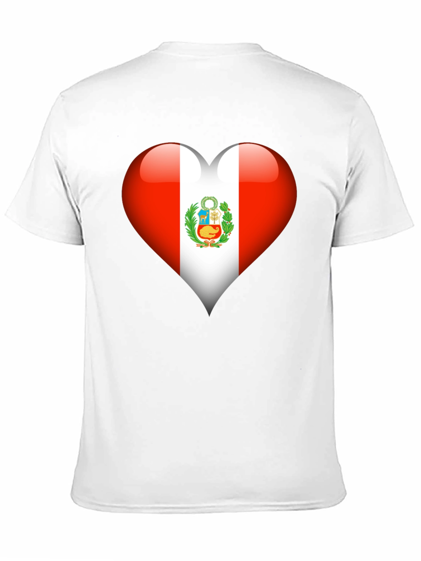 Black Peru Flag Heart T-Shirt - Show Your Pride view 11