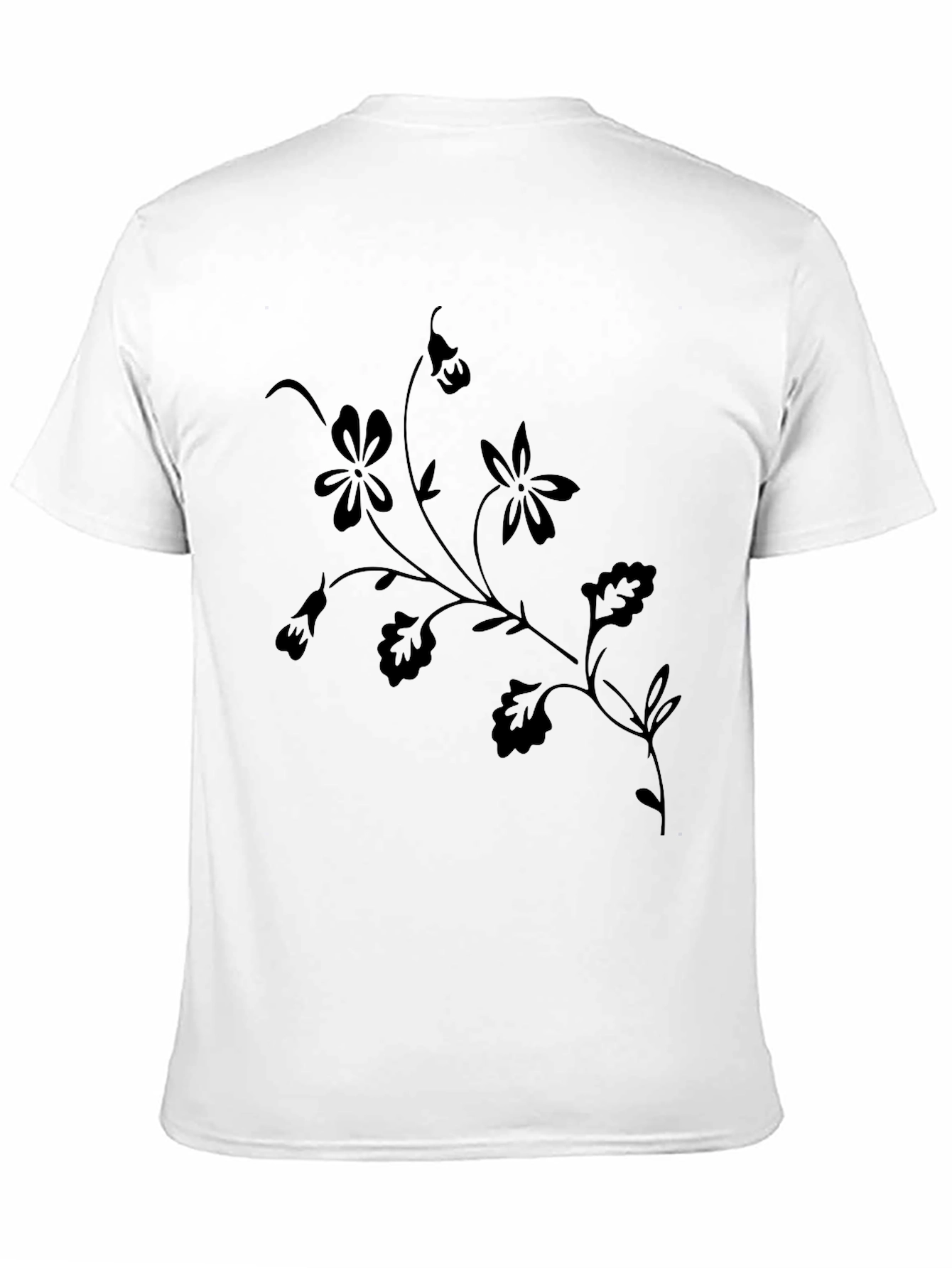 Black Floral Print Crew Neck T-Shirt view 11
