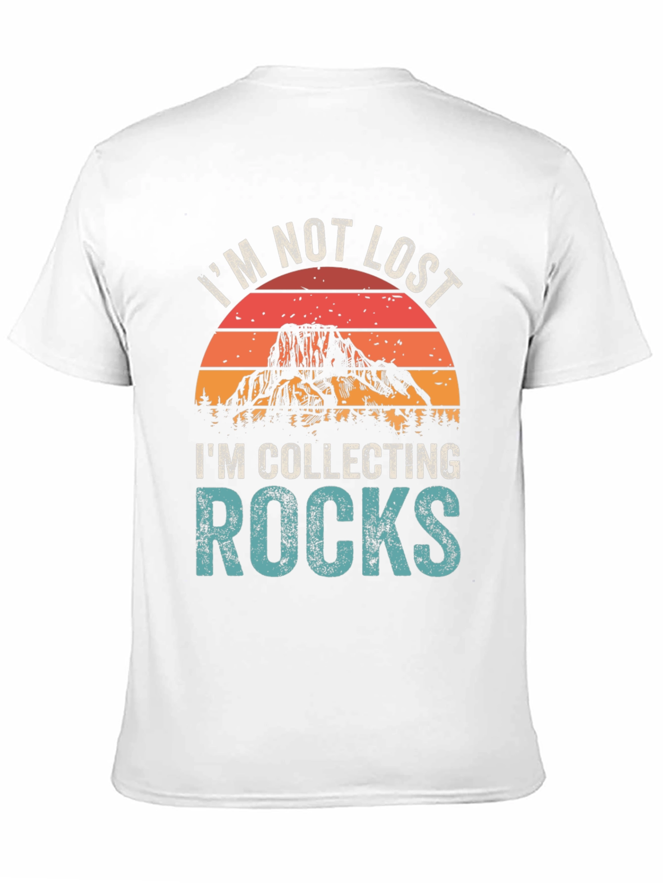Black I'm Not Lost I'm Collecting Rocks T-Shirt view 11