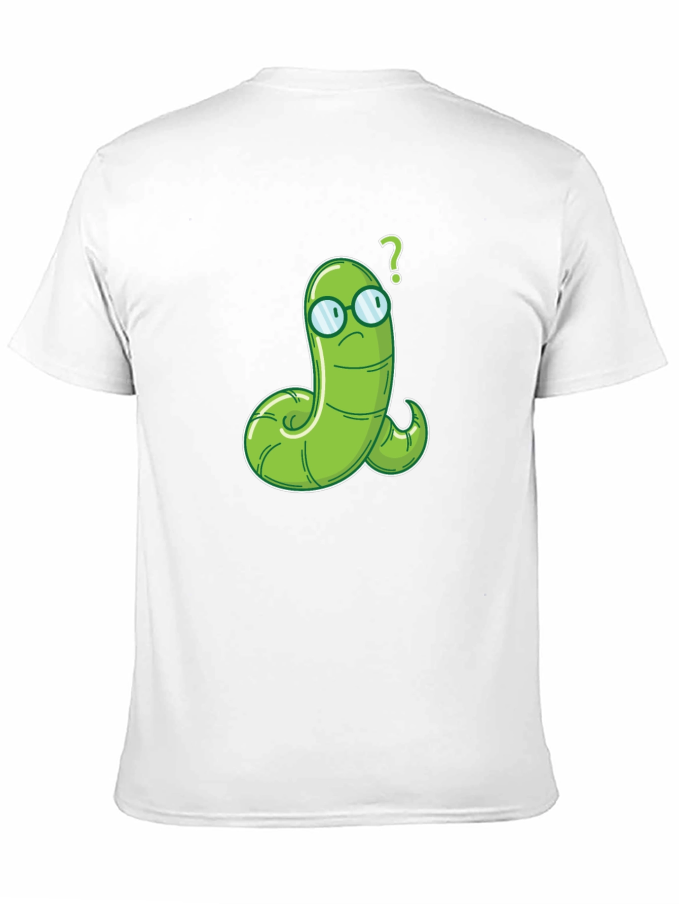 Black Worm with Glasses Graphic Tee - Funny Cartoon T-Shirt view 11
