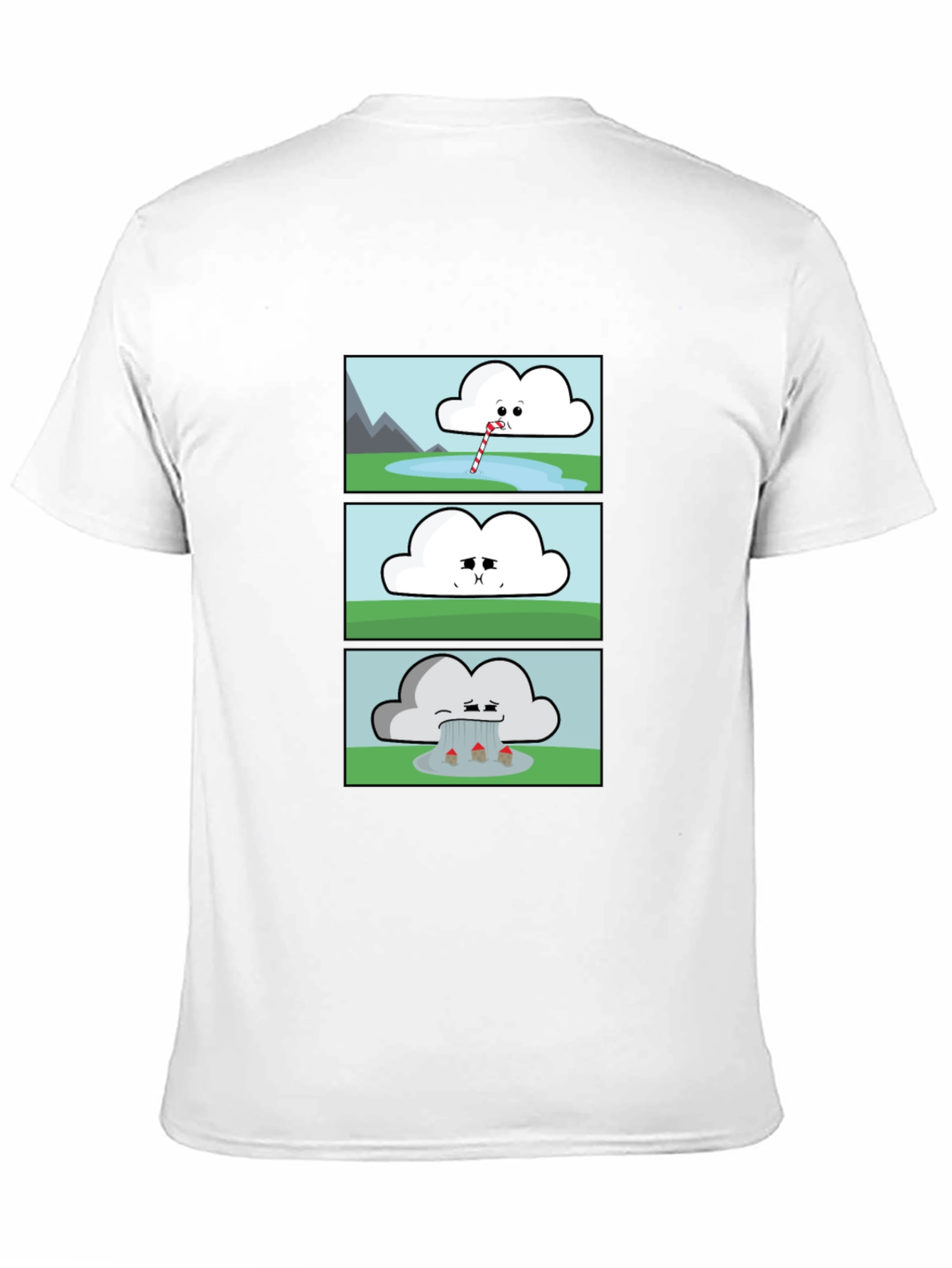 Black Funny Cloud Comic Black T-Shirt view 11
