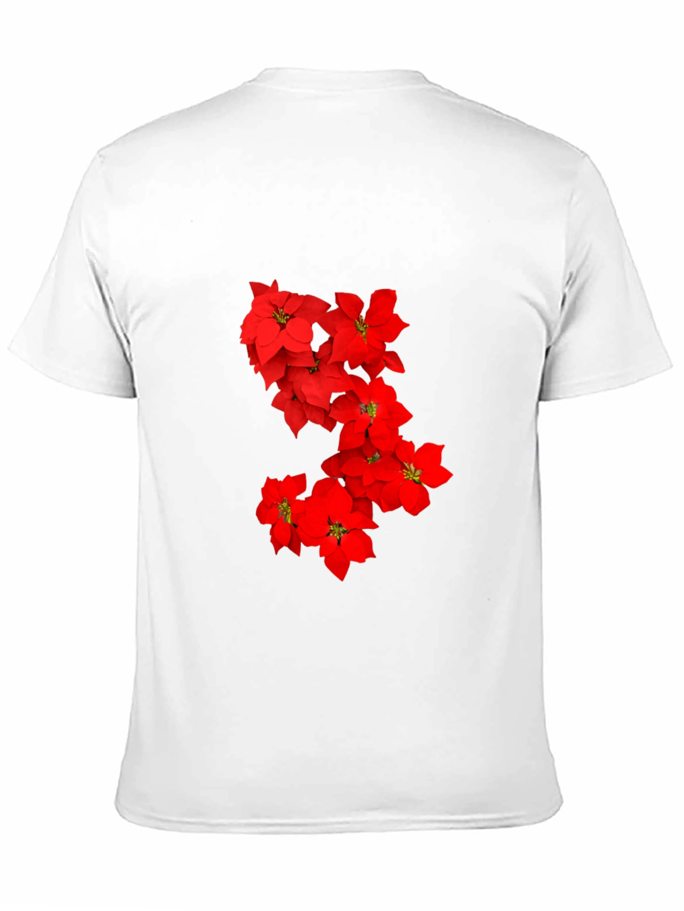 Black Red Floral Print Black T-Shirt for Men view 11