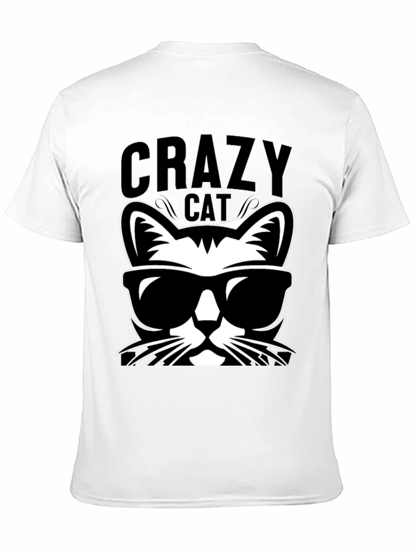 Black Crazy Cat Graphic Tee - Cool Cat T-Shirt view 11