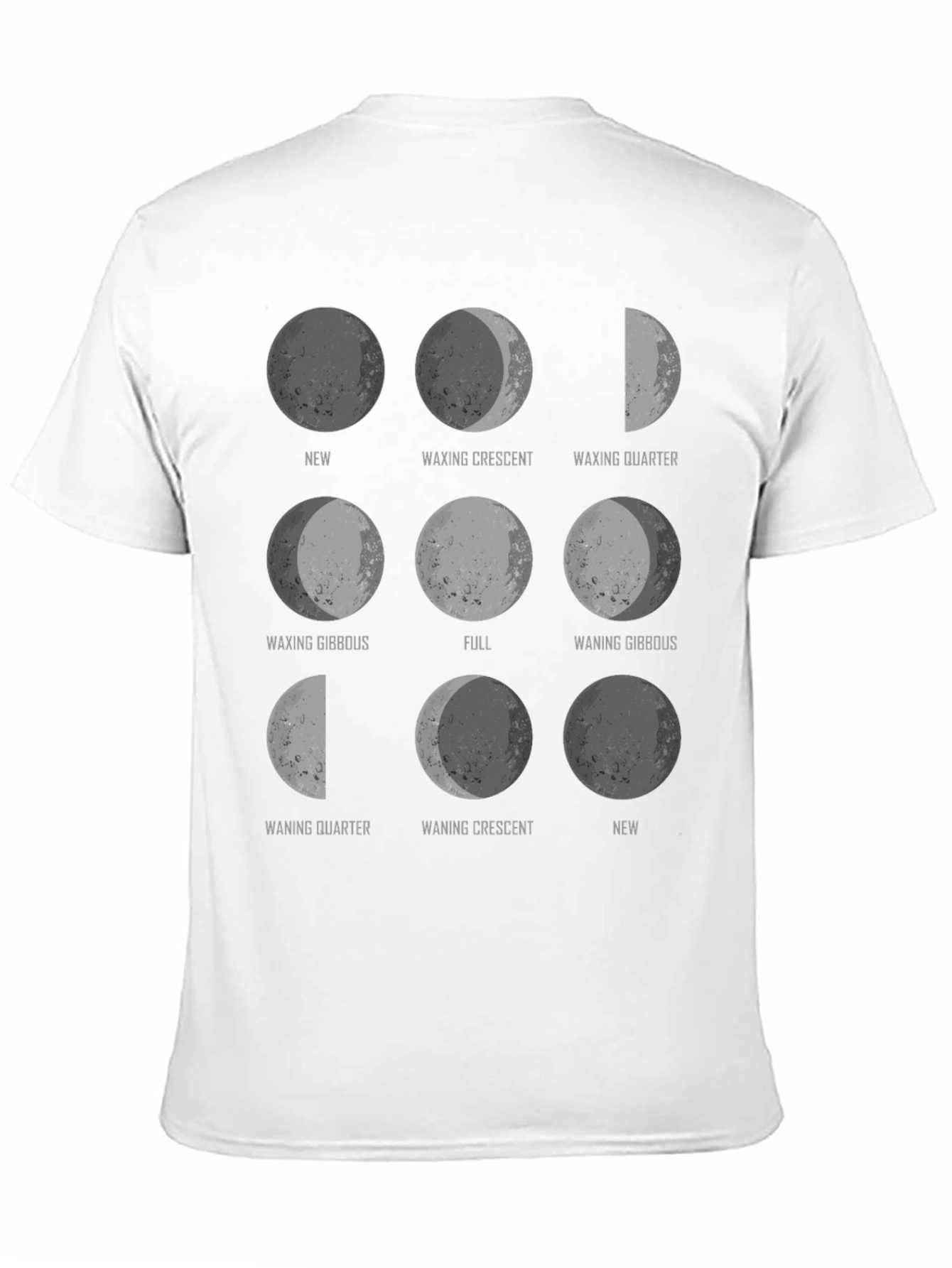 Black Moon Phases Graphic Tee - Astronomy T-Shirt view 11