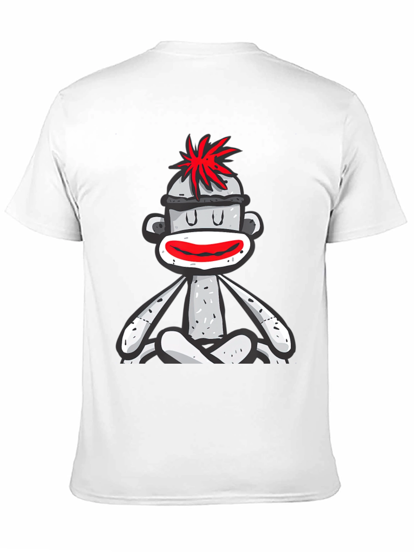 Black Sock Monkey T-Shirt - Meditating Design view 11