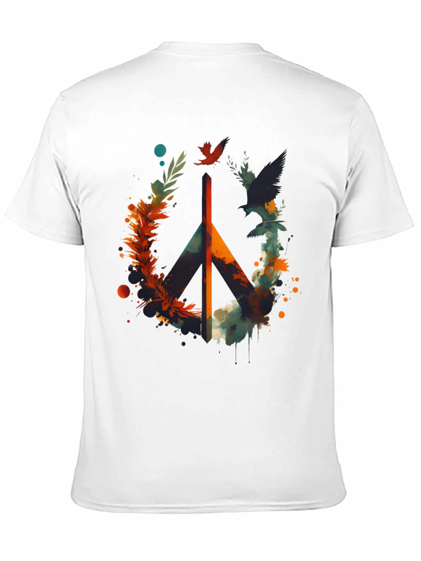 Black Peace Sign Graphic Tee - Men's Black T-Shirt view 11