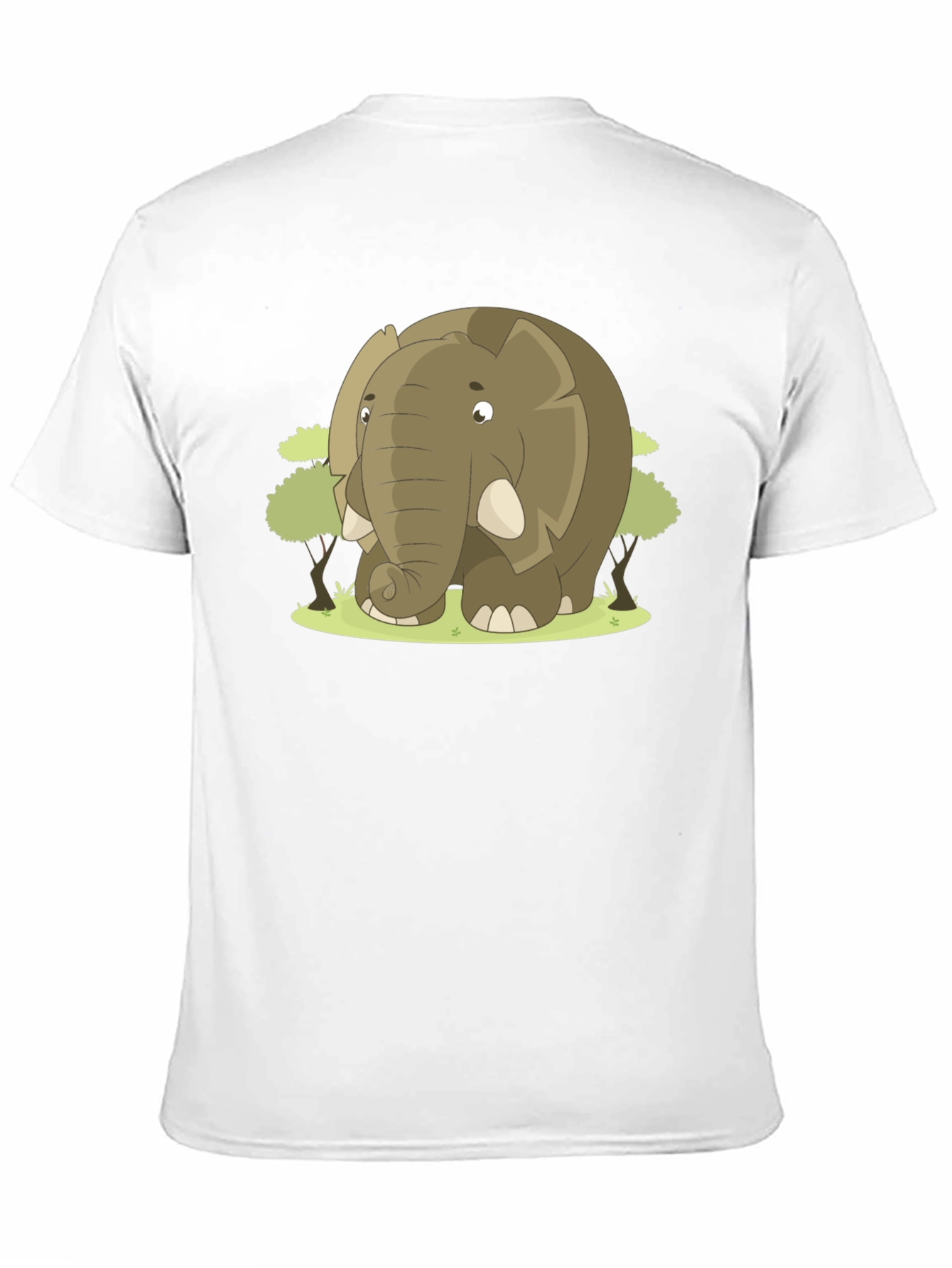 Black Elephant Cartoon Graphic T-Shirt view 11
