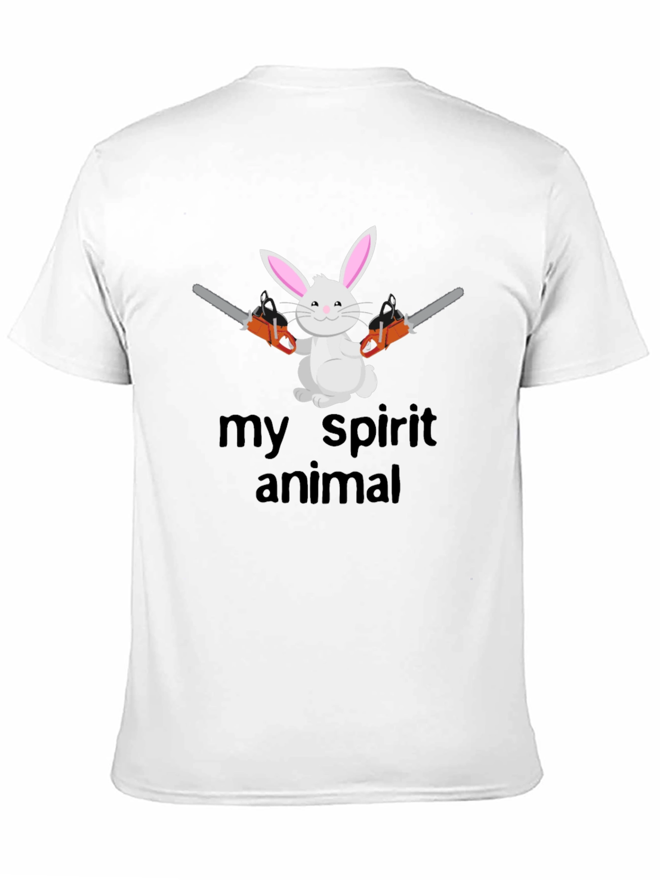 Black My Spirit Animal Bunny Chainsaw Graphic Tee view 11