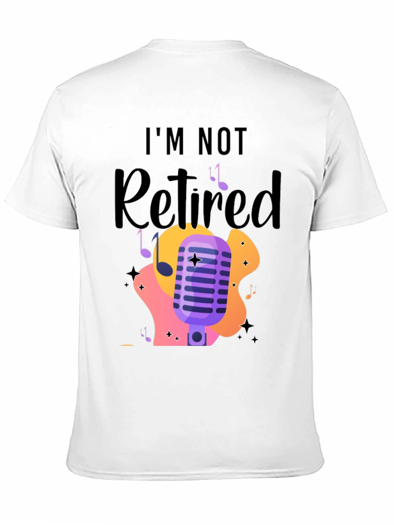 Black I'm Not Retired Music Lover T-Shirt view 11