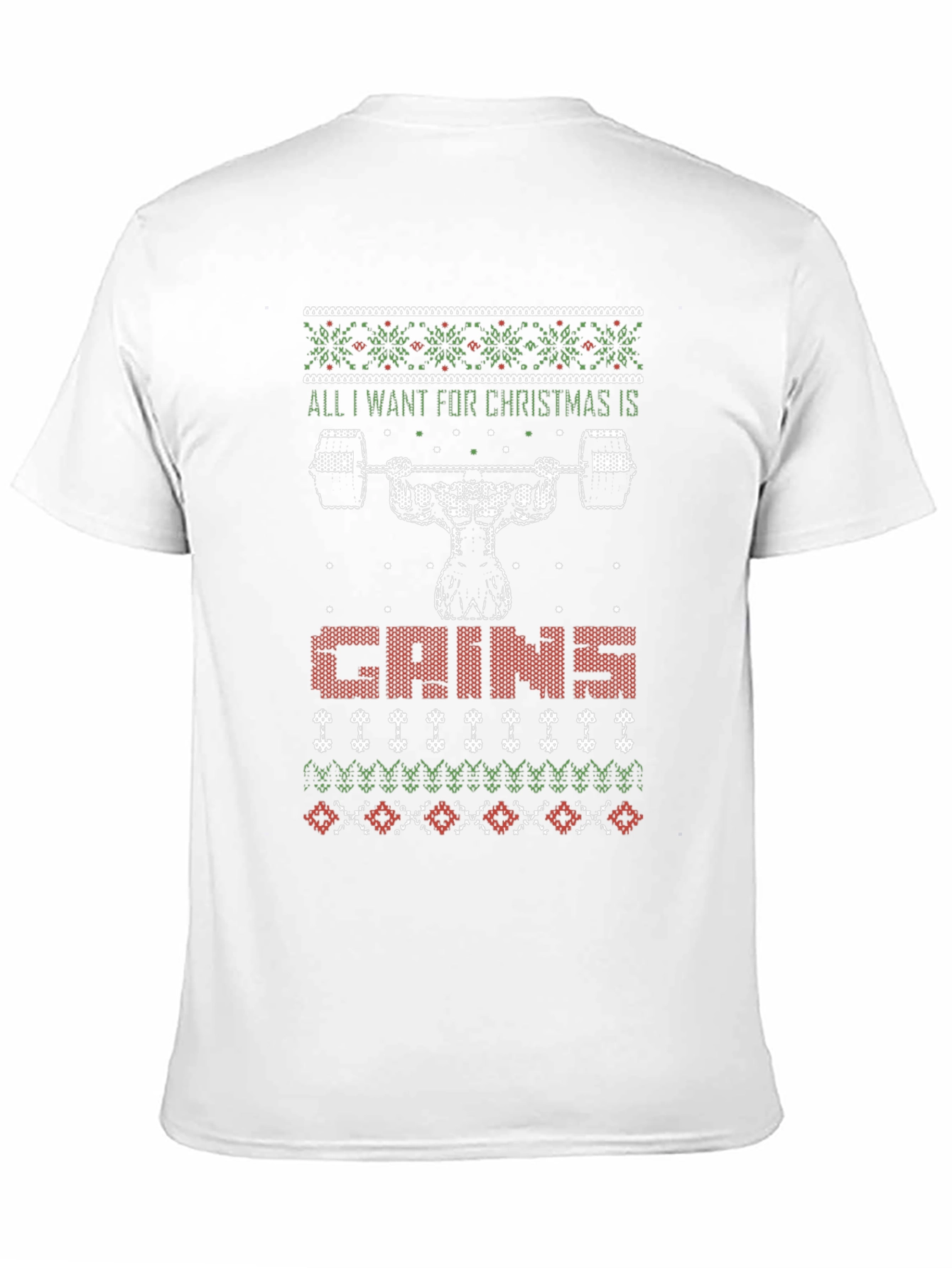 Funny Christmas Gym Gains T-Shirt - 11