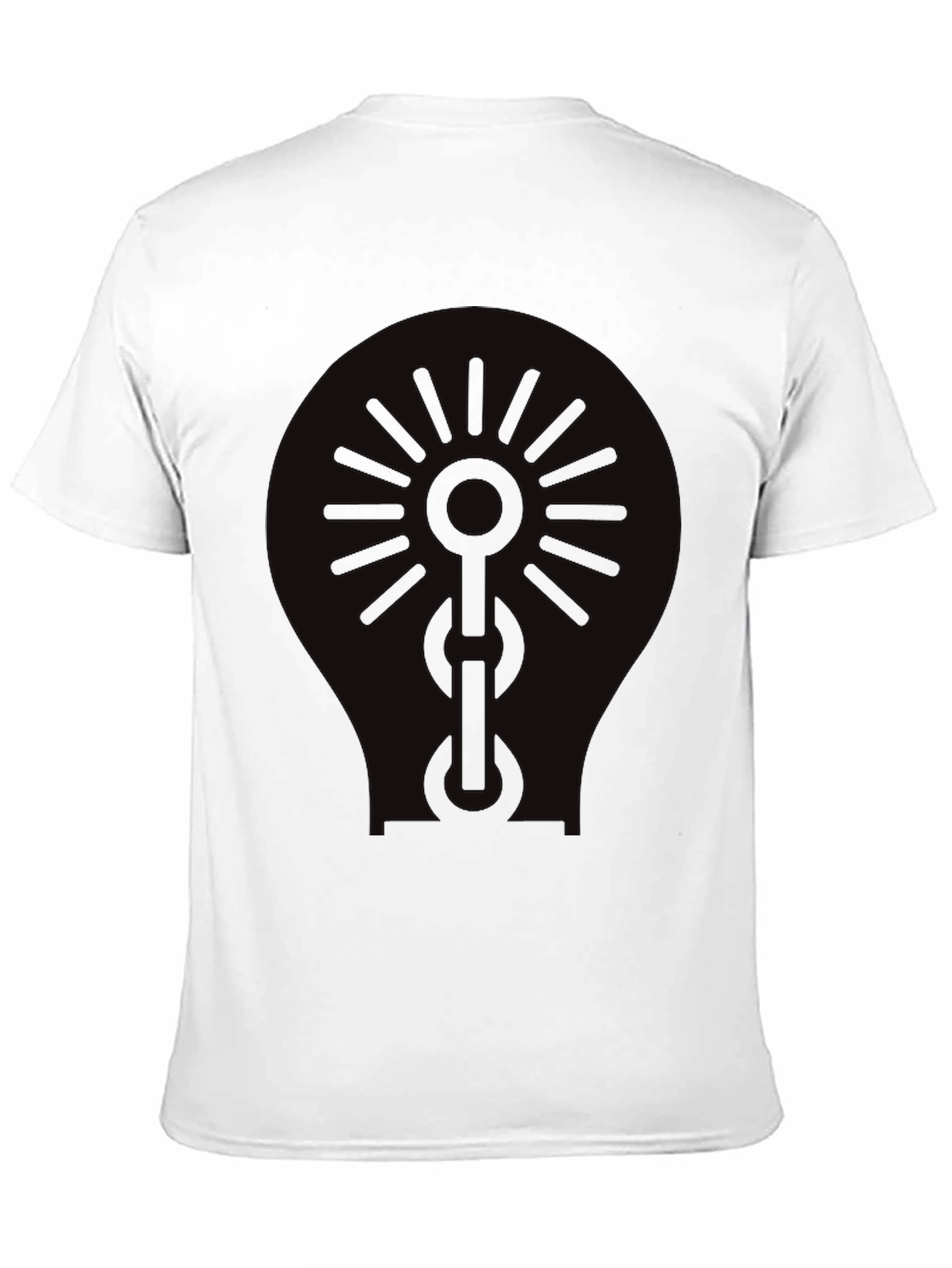 Black Black Graphic Tee - Sun & Chain Design view 11