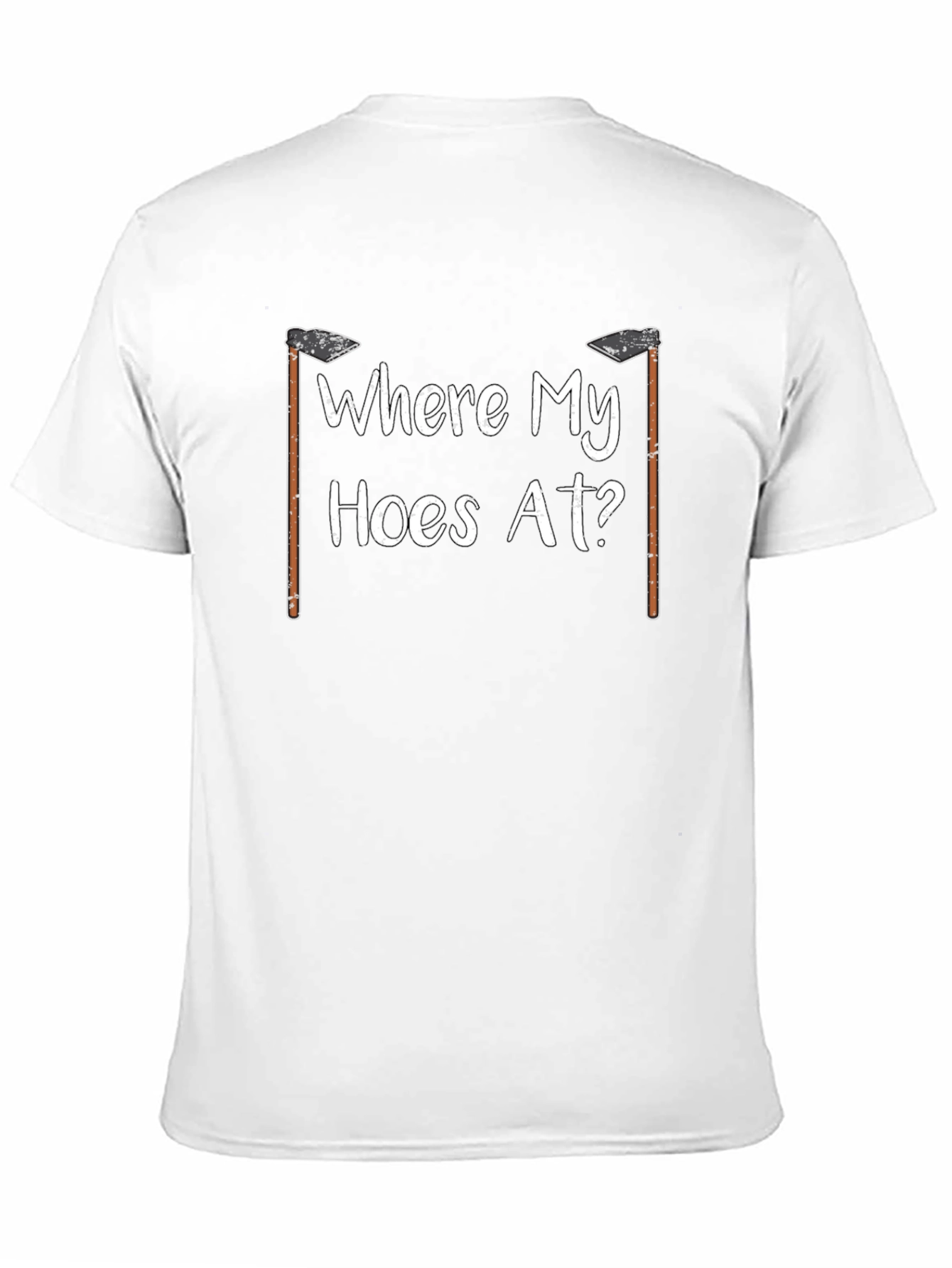 Black "Where My Hoes At?" Novelty Graphic T-Shirt view 11