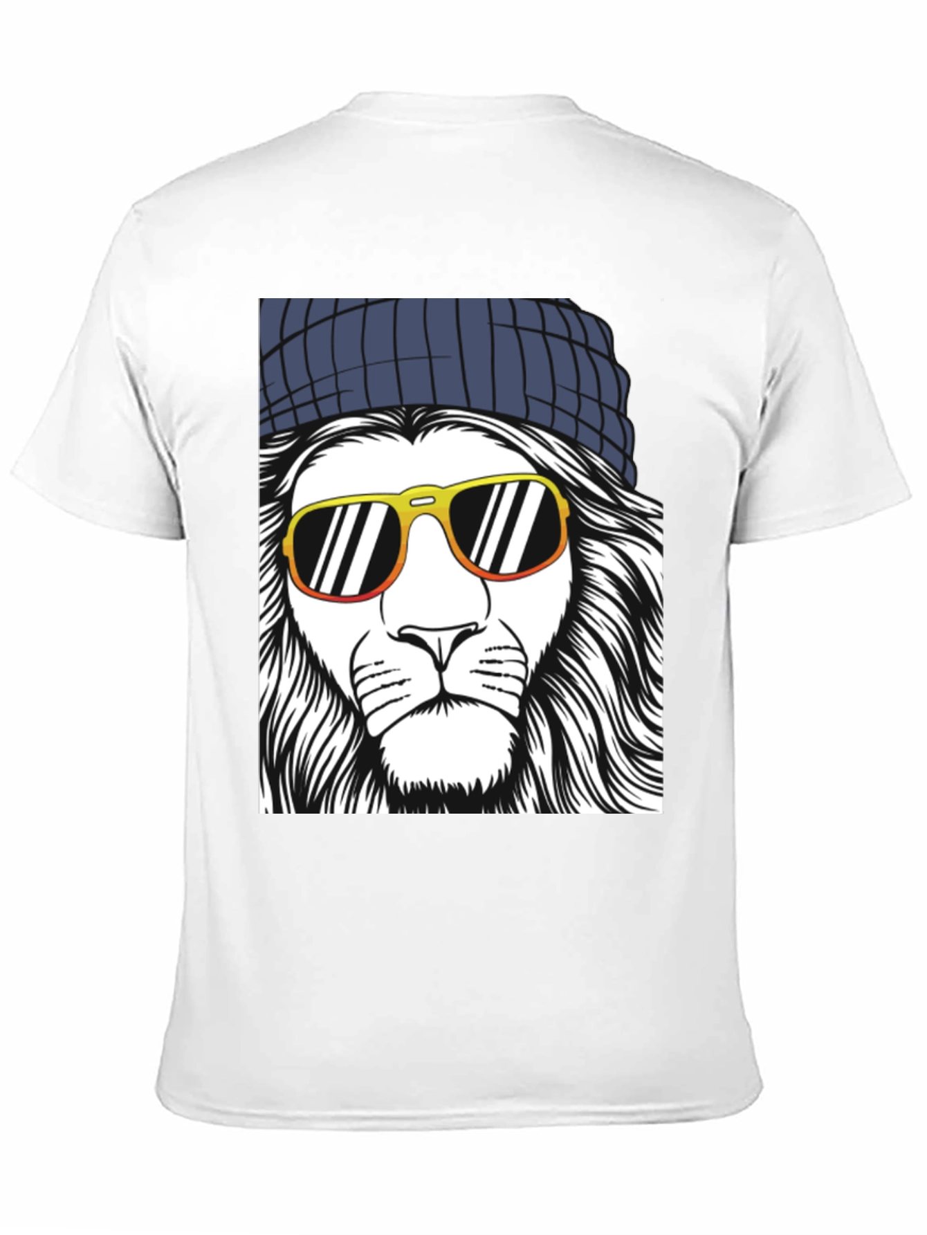 Black Cool Lion Graphic Tee - Men's Black T-Shirt view 11