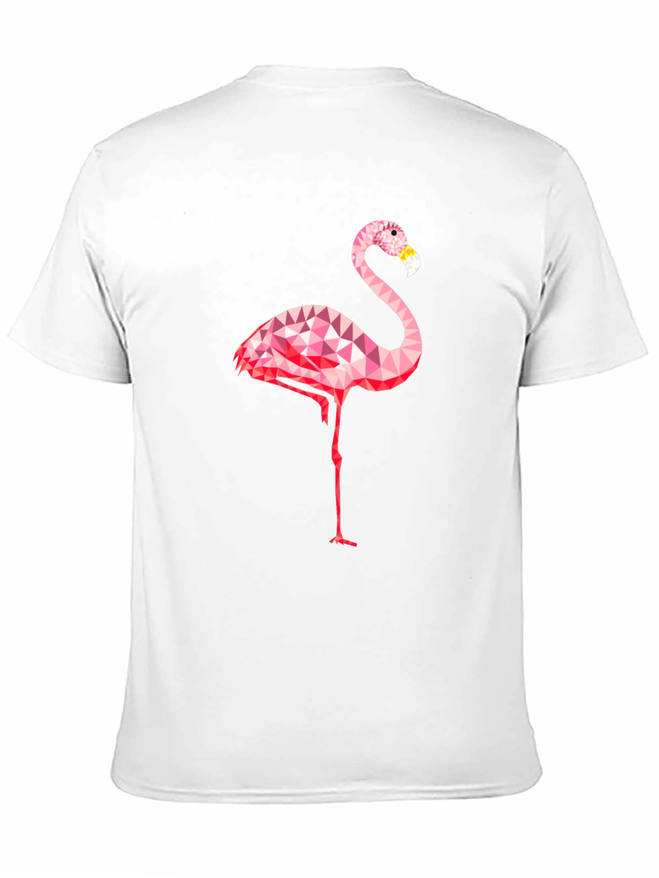 Geometric Flamingo Graphic Tee - Stylish Men's Black T-Shirt - 11