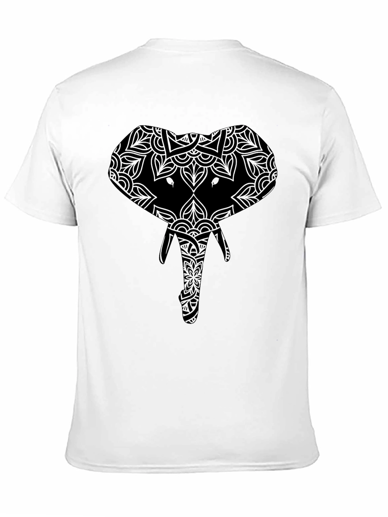 Black Elephant Mandala Graphic Tee - Black view 11