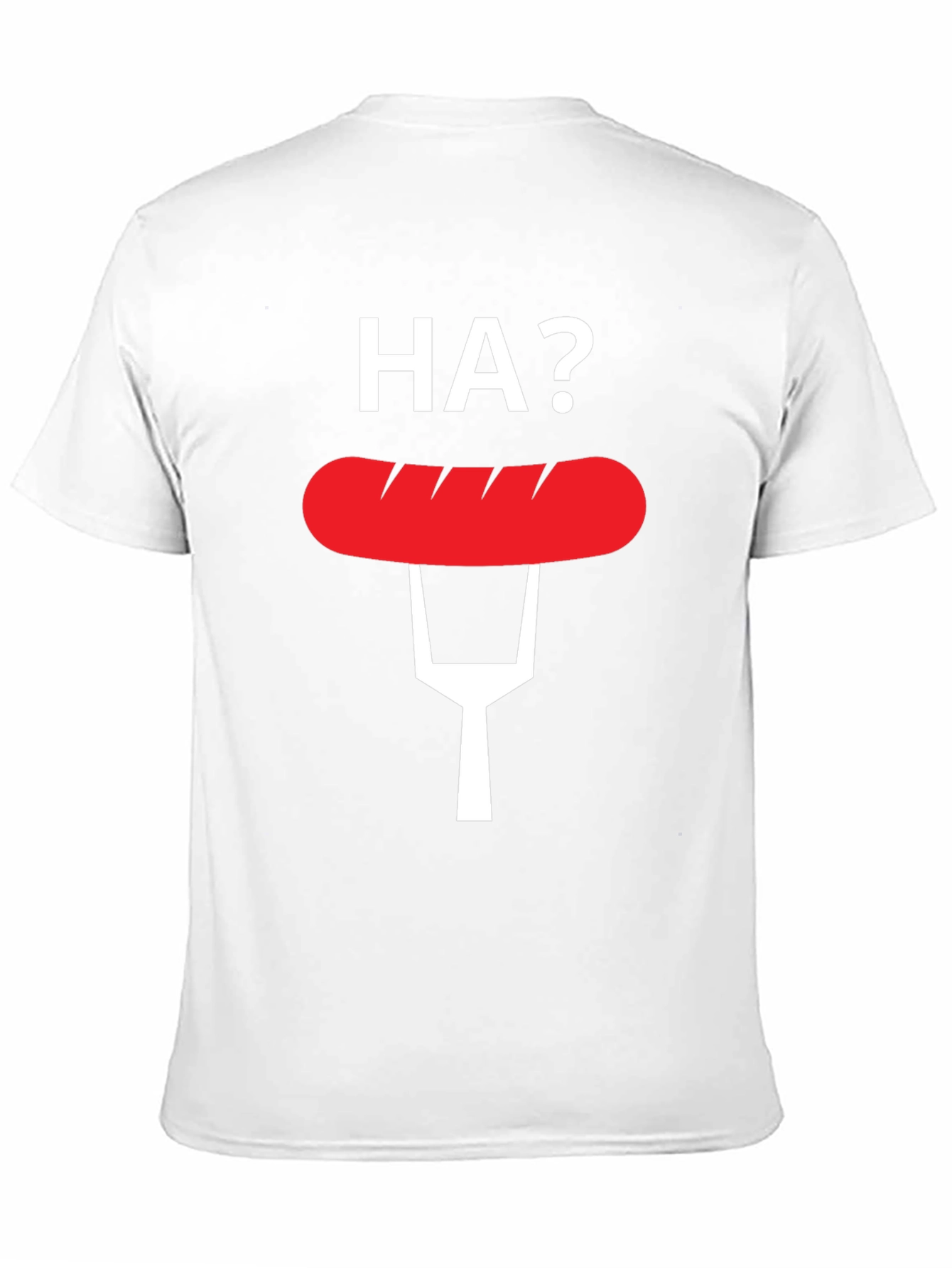 Black Funny "HA?" Hot Dog T-Shirt view 11