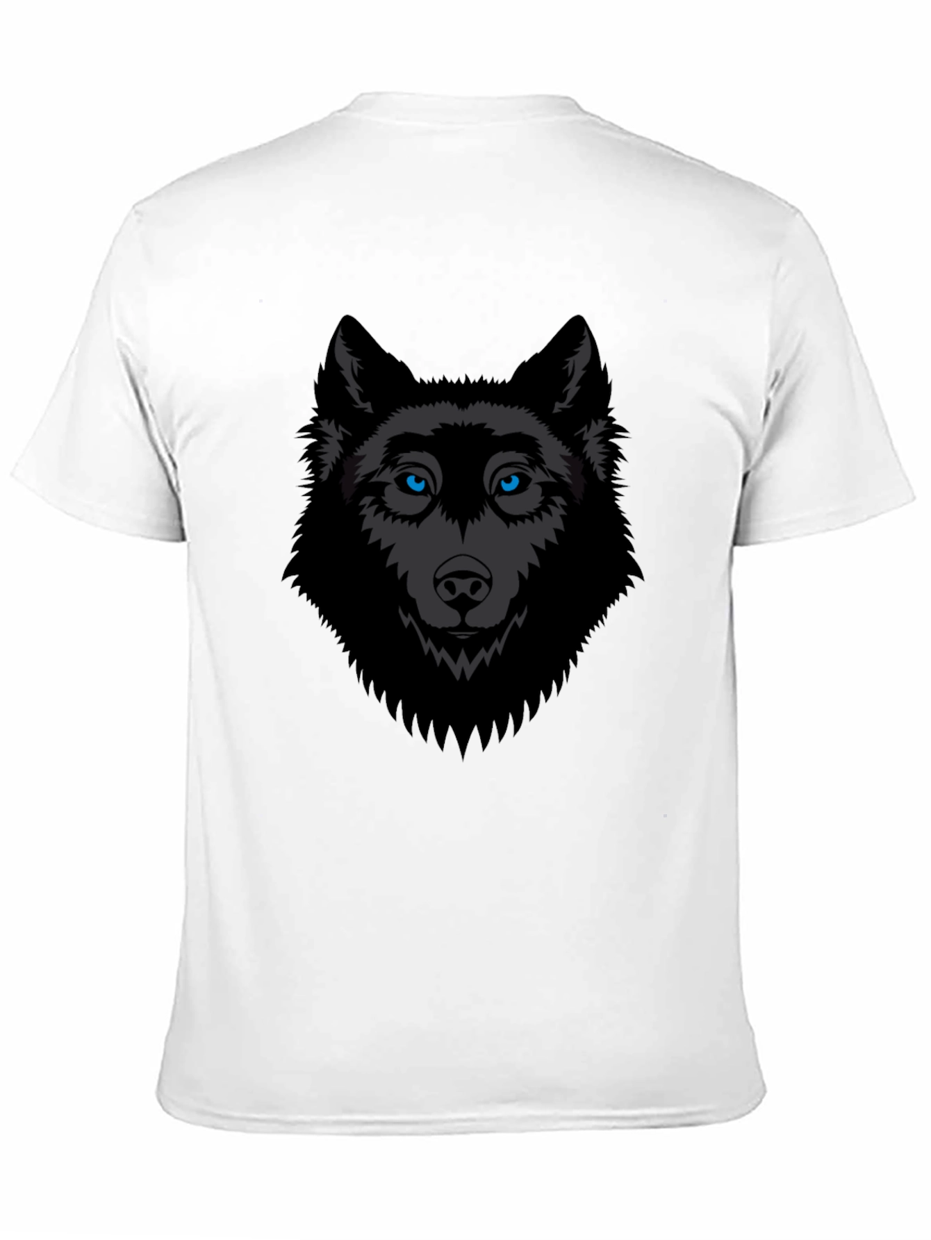 Black Men's Black Wolf Graphic T-Shirt view 11
