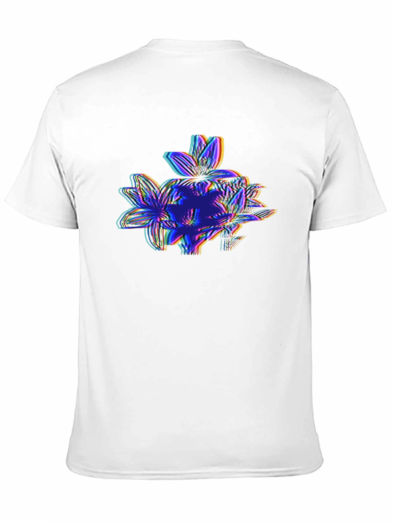 Black Vaporwave Floral Glitch Graphic Tee - Black view 11