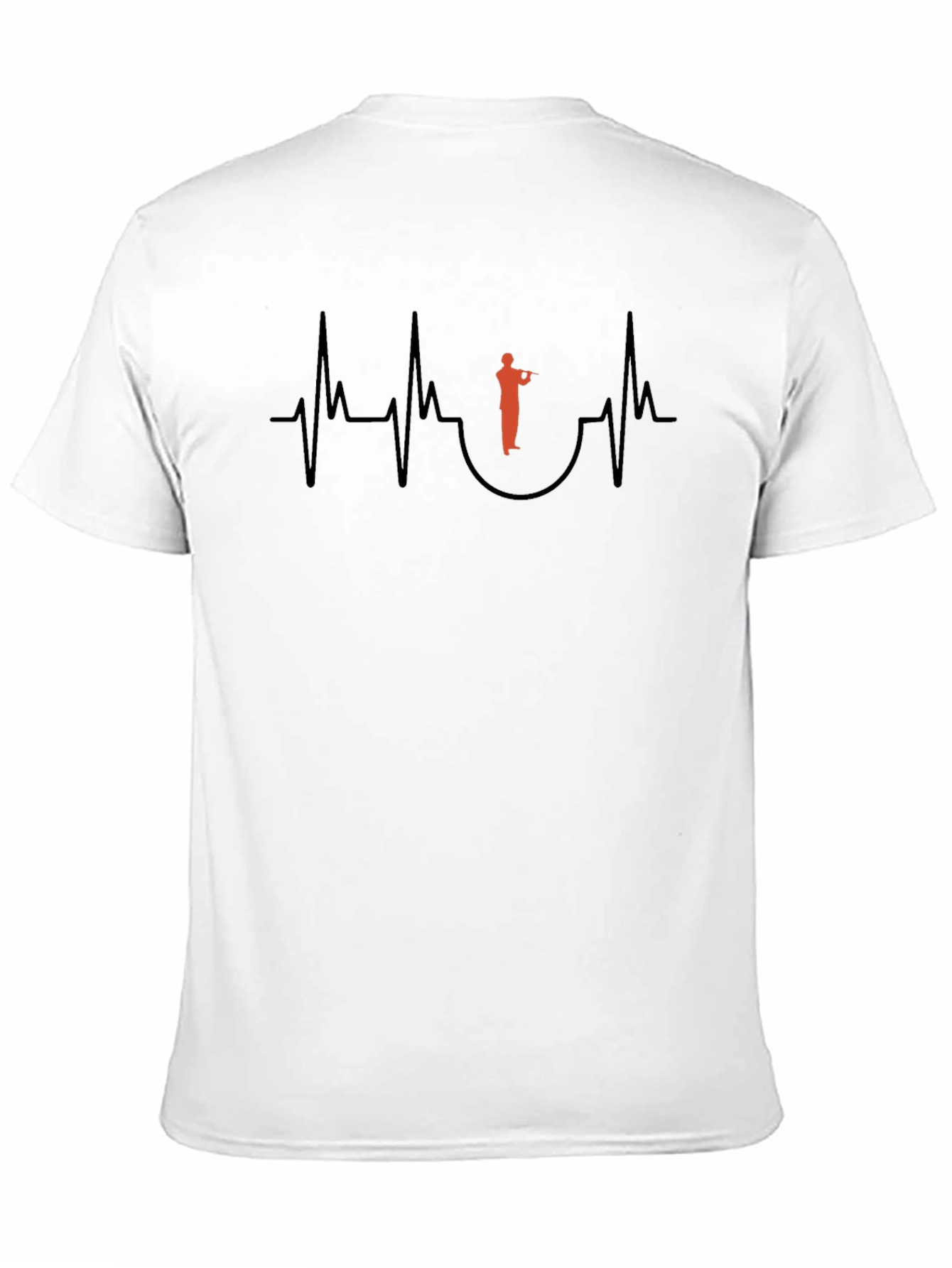 Black Heartbeat Trumpet Player Graphic Tee view 11