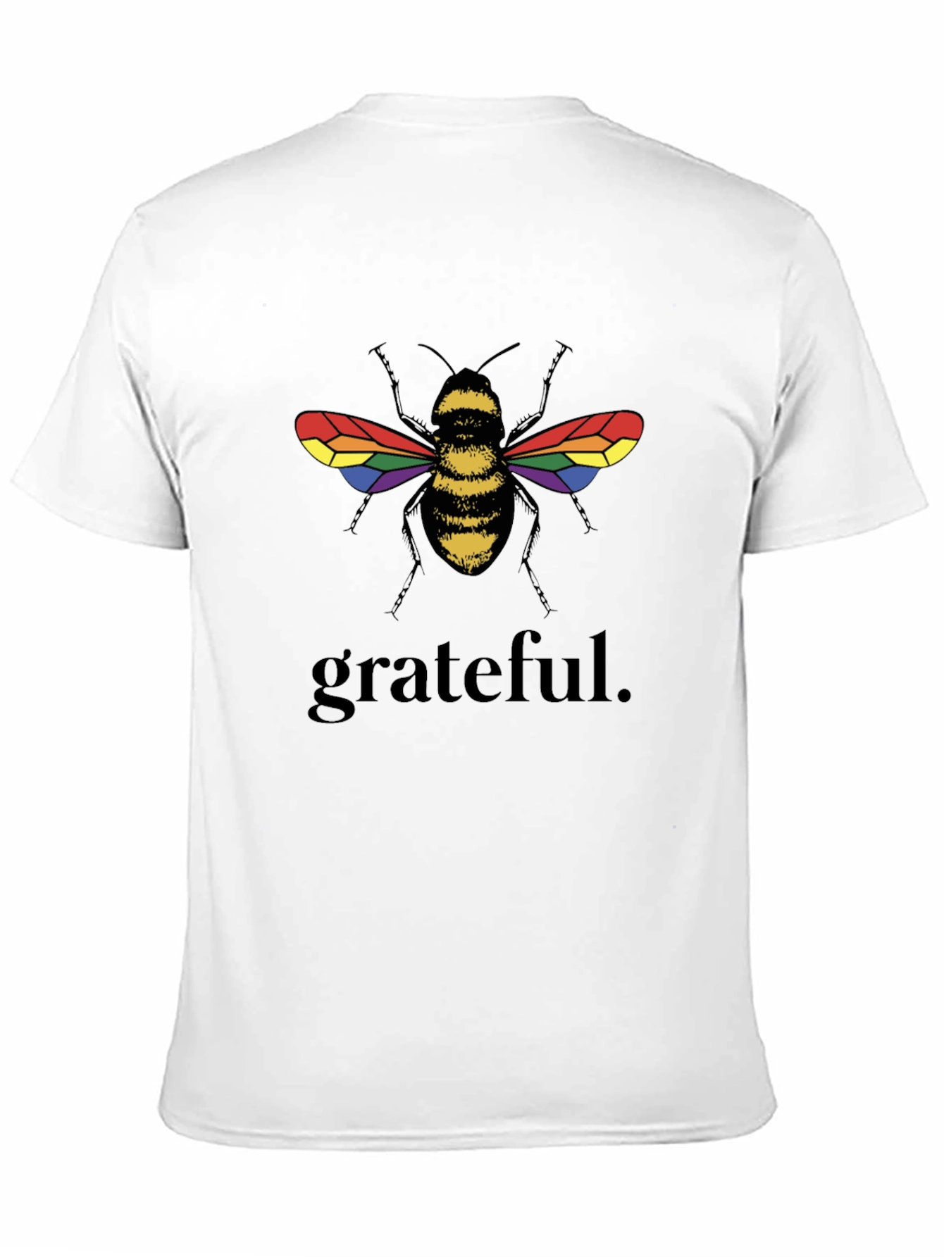 Black Grateful Bee Graphic T-Shirt - Pride Wings, Black Tee view 11