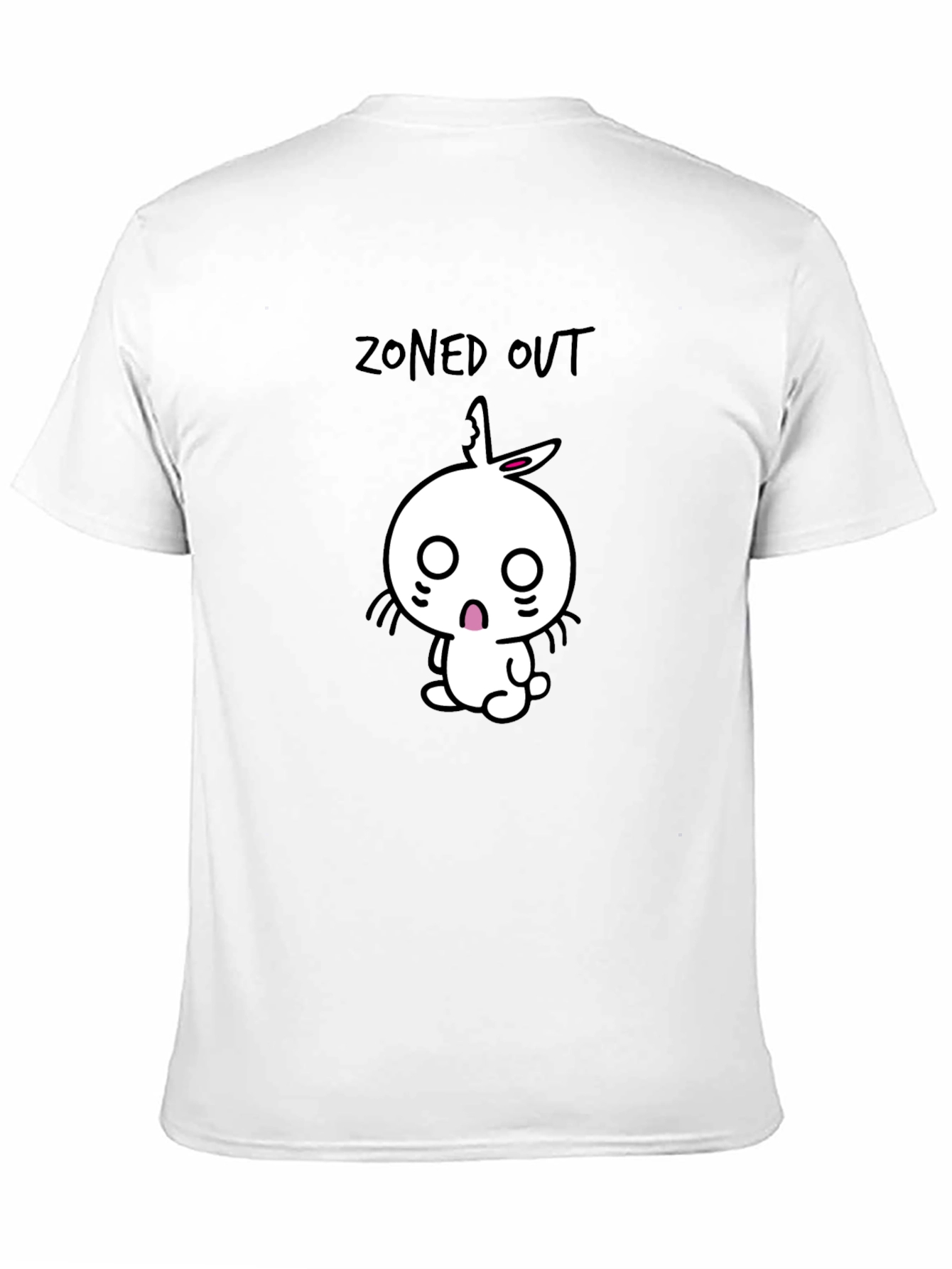 Black Zoned Out Rabbit Graphic Tee - Black Cotton T-Shirt view 11