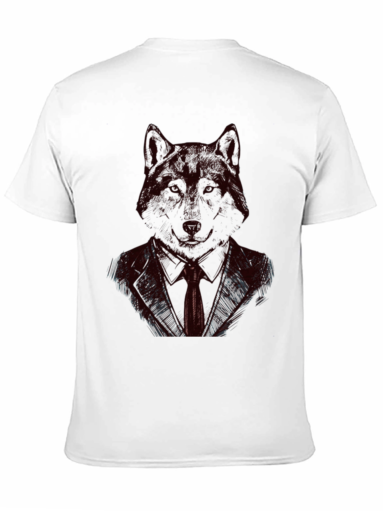 Black Wolf in Suit Black T-Shirt - Unique Graphic Tee view 11