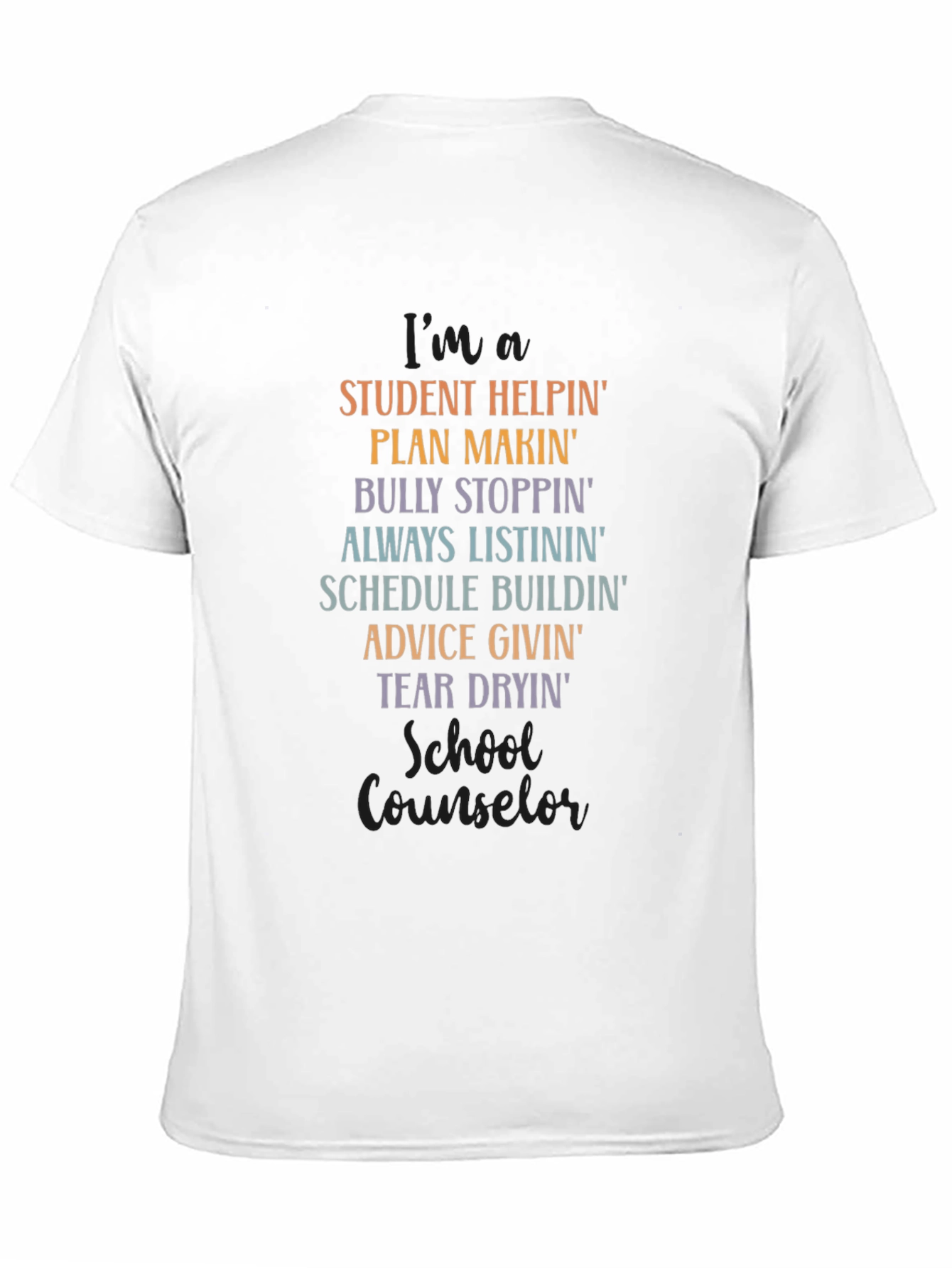 Black School Counselor Graphic T-Shirt view 11