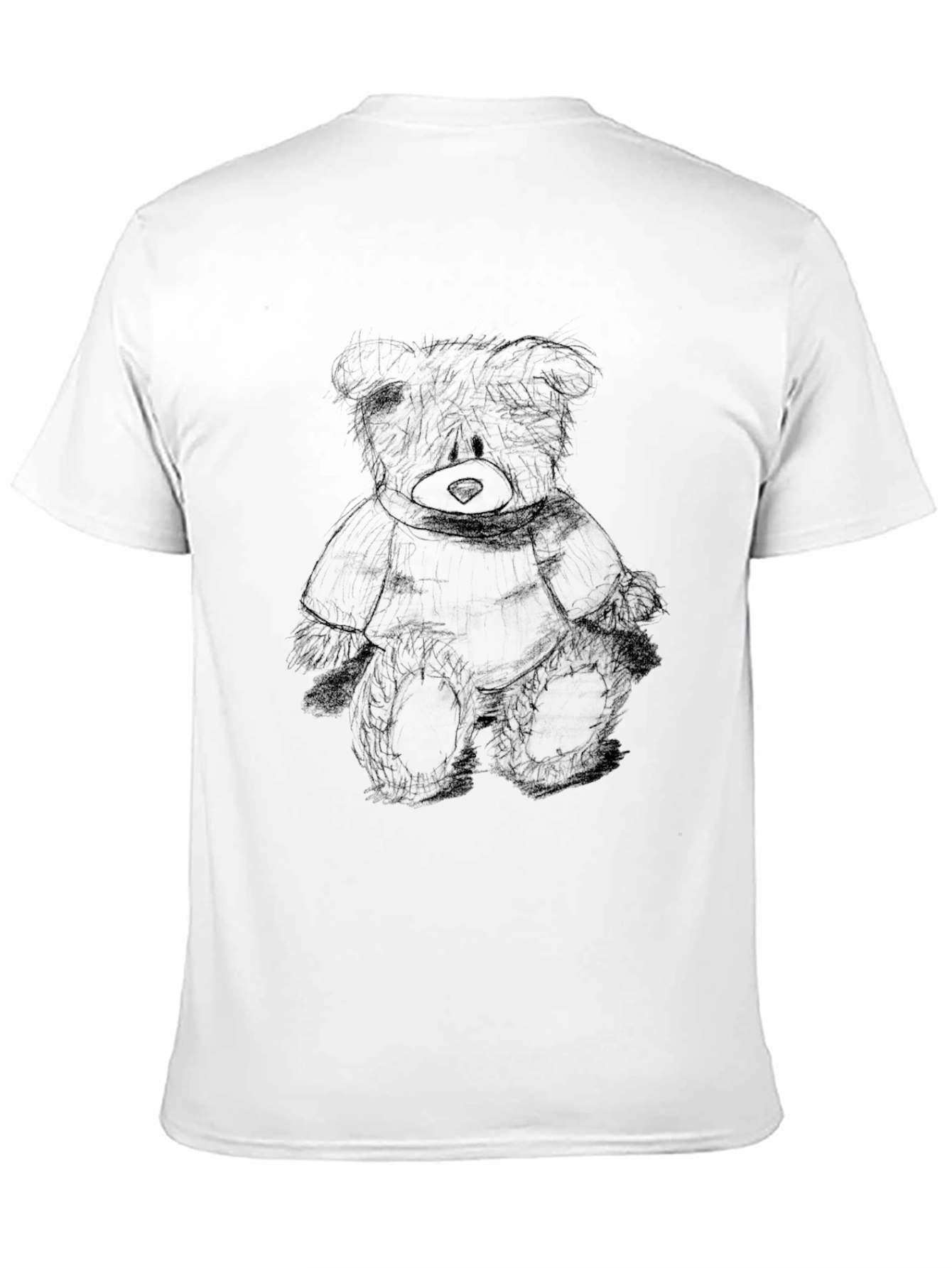Black Black Teddy Bear Sketch Tee view 11
