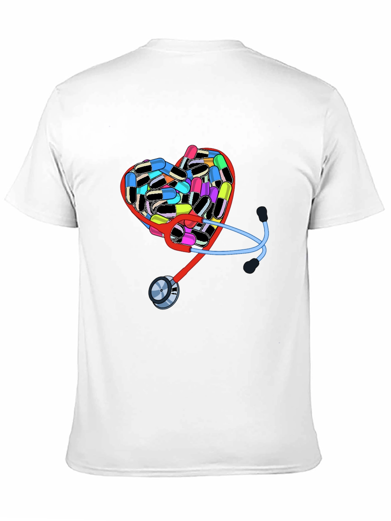 Black Heart Pills & Stethoscope Graphic T-Shirt view 11